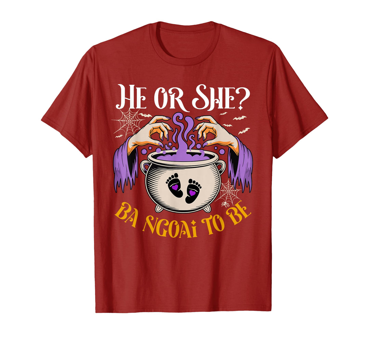 He Or She Ba Ngoai to Be Baby Reveal Halloween Costume T-Shirt