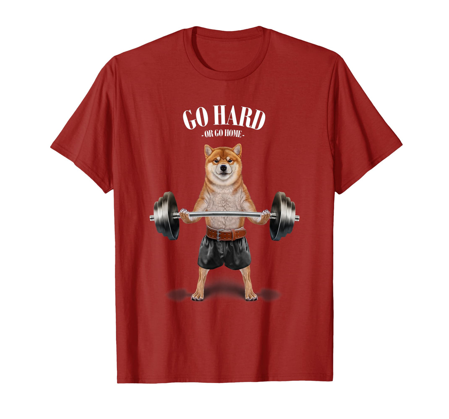 Shiba Inu Dog Weightlifting in Fitness Gym T-Shirt