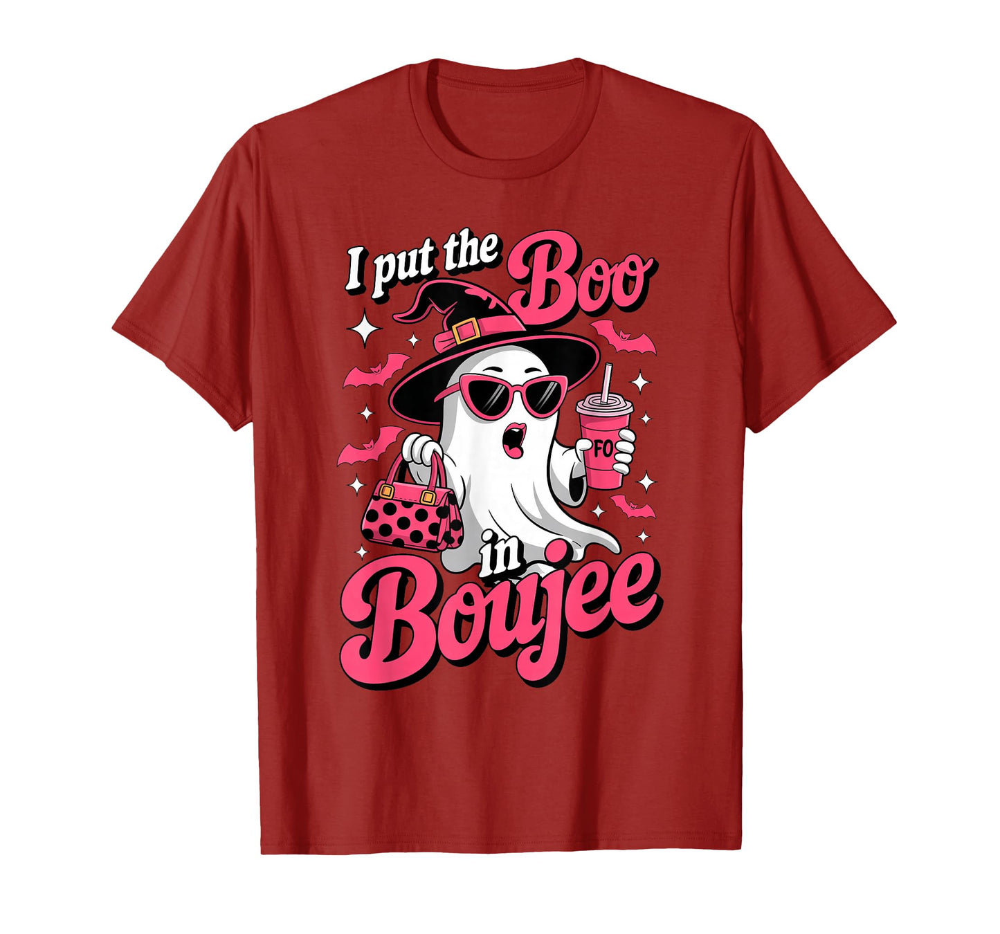 Ghost Boujee Witch Hat Coffee Halloween Costume Womens Girls T-Shirt