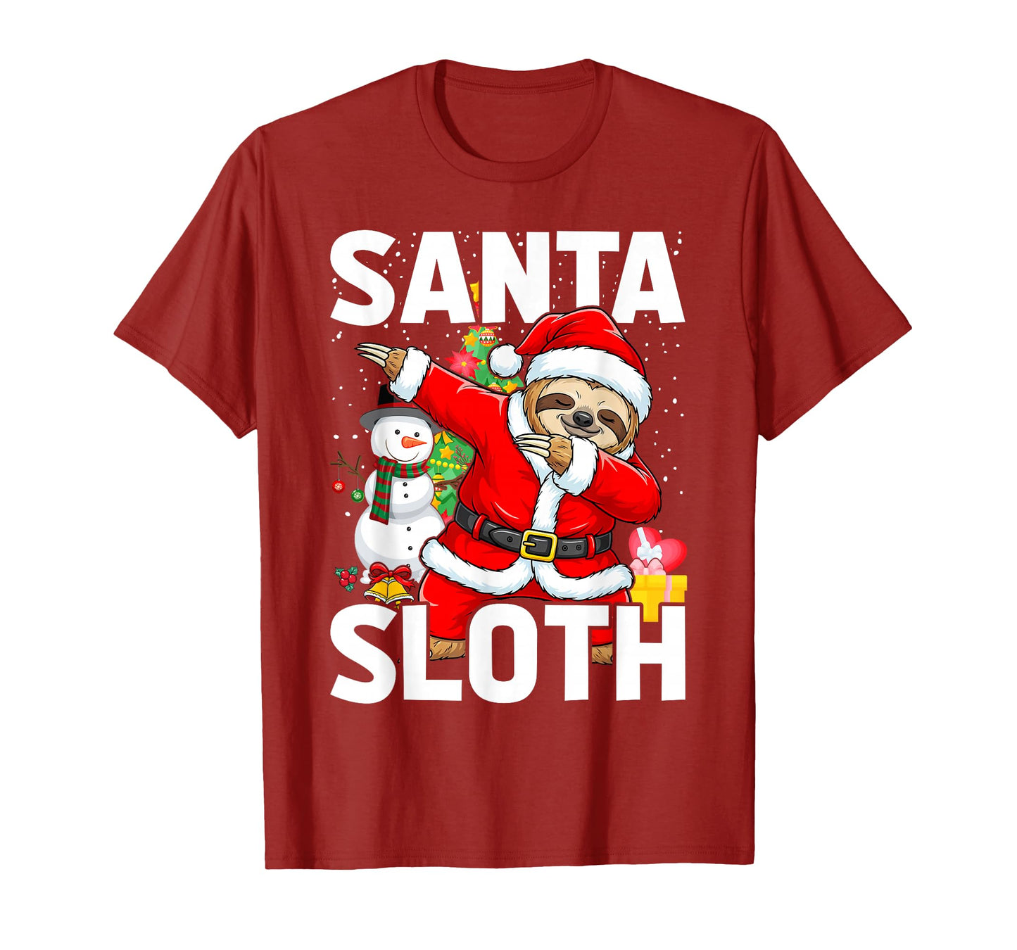 Dabbing Santa Sloth Merry Slothmas Christmas Kids Pajama T-Shirt
