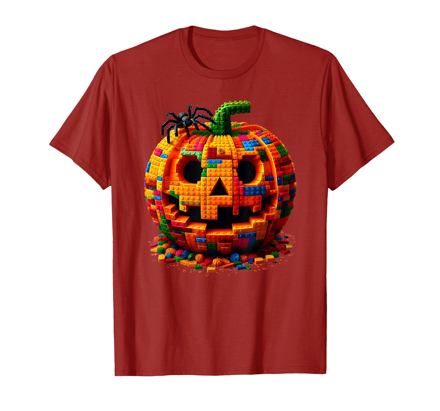 Halloween Master Builder Pumpkin Kids Building Blocks Bricks T-Shirt