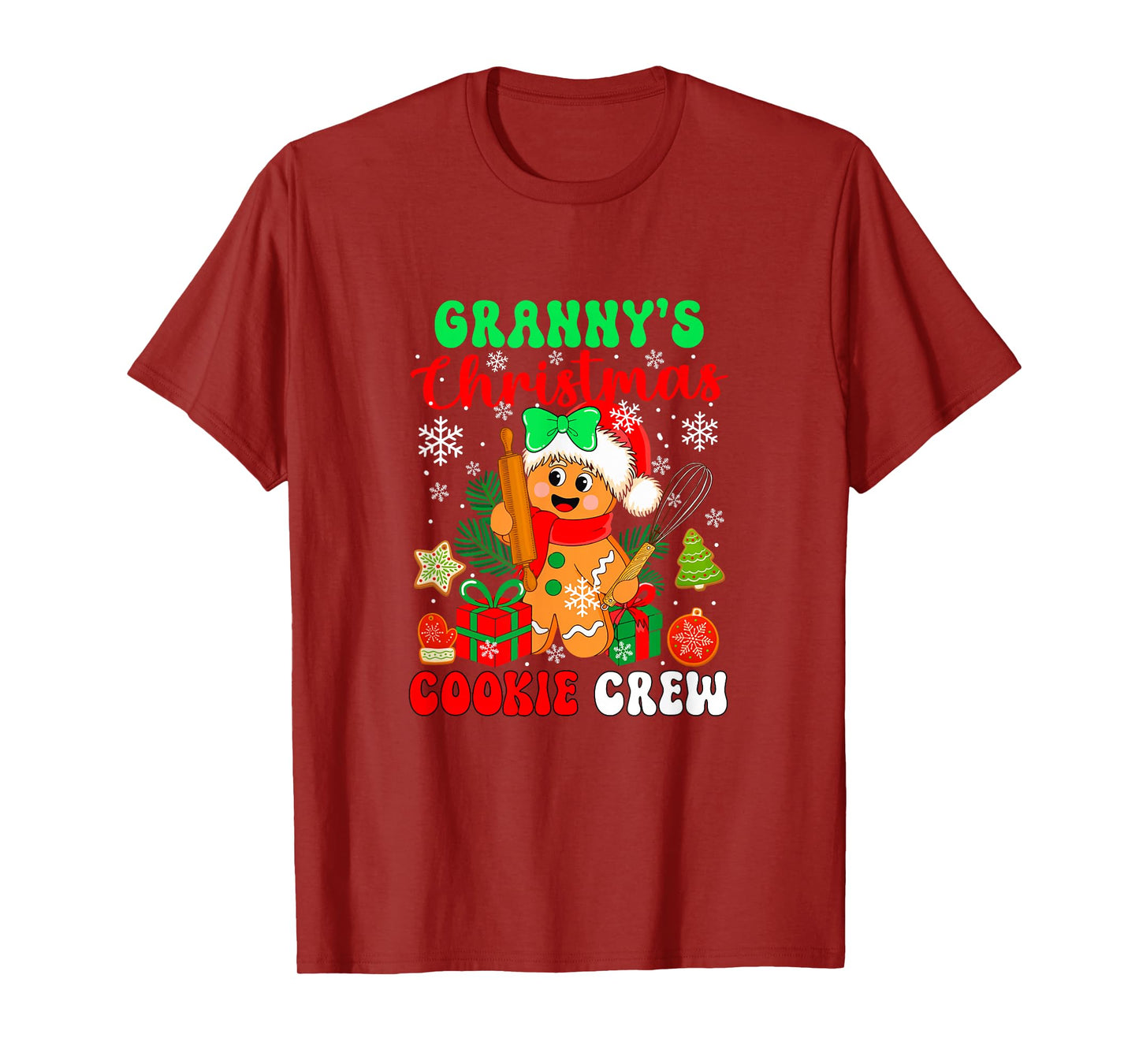 Granny's Christmas Cookie Crew Santa Gingerbread Baker T-Shirt