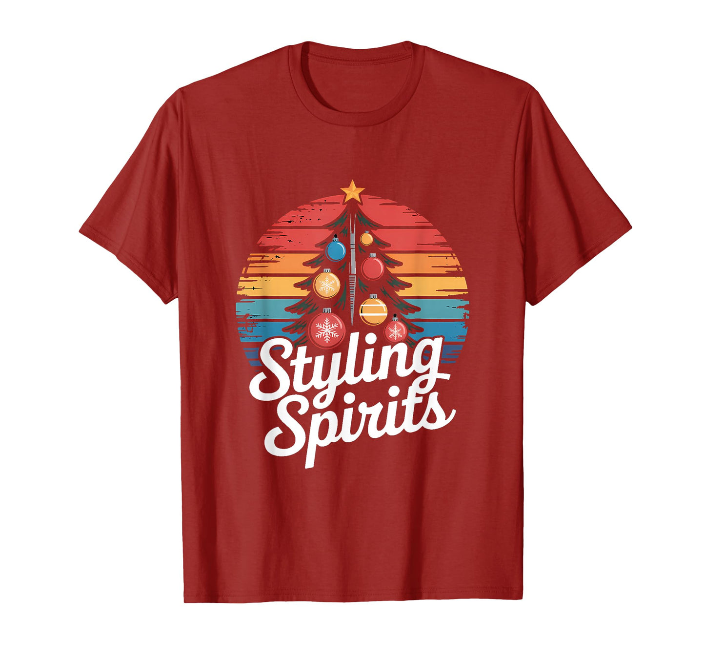 Witch Hairdresser Styling Spirits Retro Christmas T-Shirt