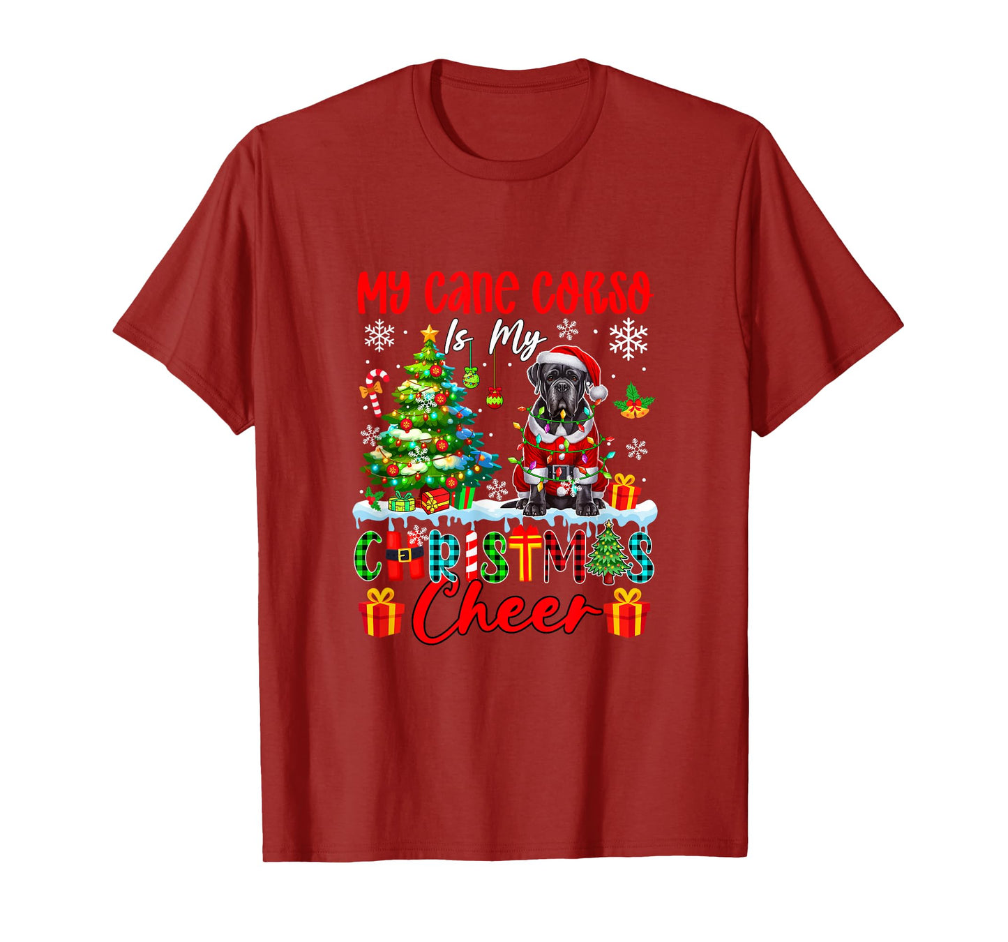 My Cane Corso is My Xmas Cheer Funny Santa Dog Owner Kids T-Shirt