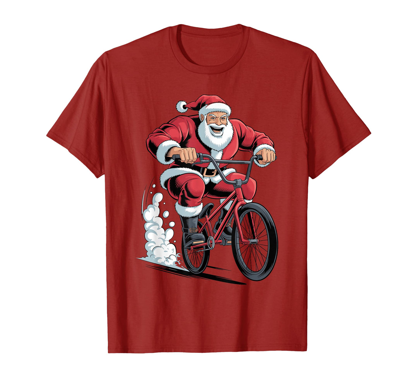 Santa Riding BMX Lover Funny Holiday Christmas Xmas Pajama T-Shirt