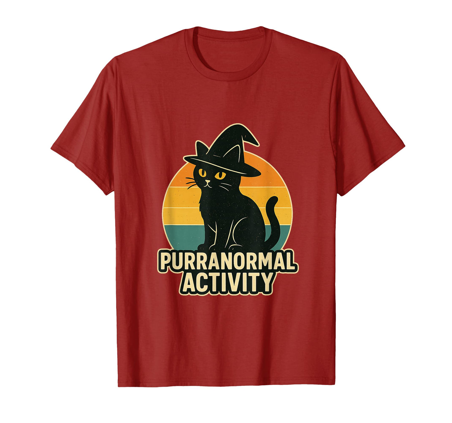 Purranormal Activity Black Cat Halloween Design T-Shirt