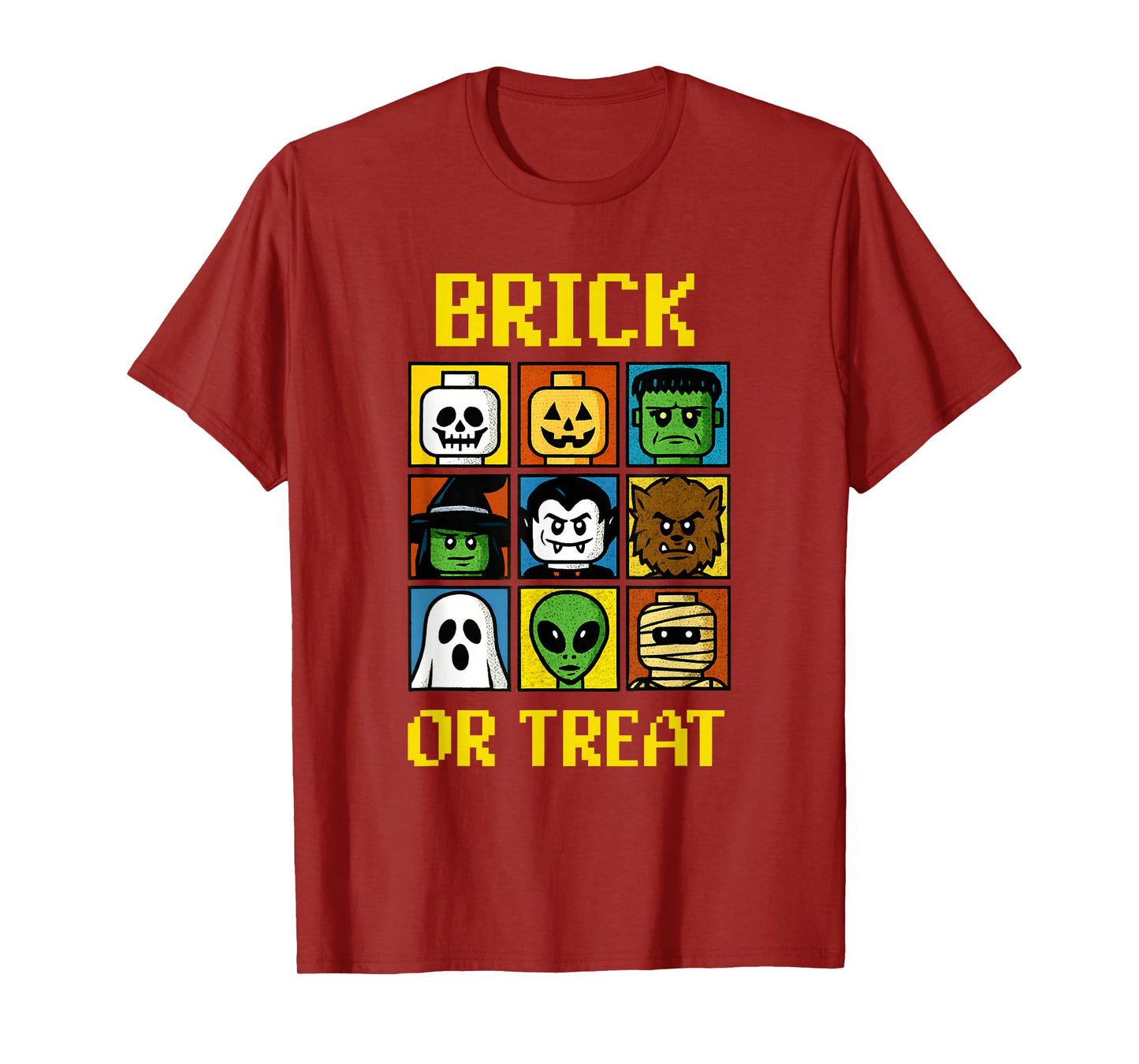 Brick or Treat Halloween Costume Master Builder Blocks Kids T-Shirt