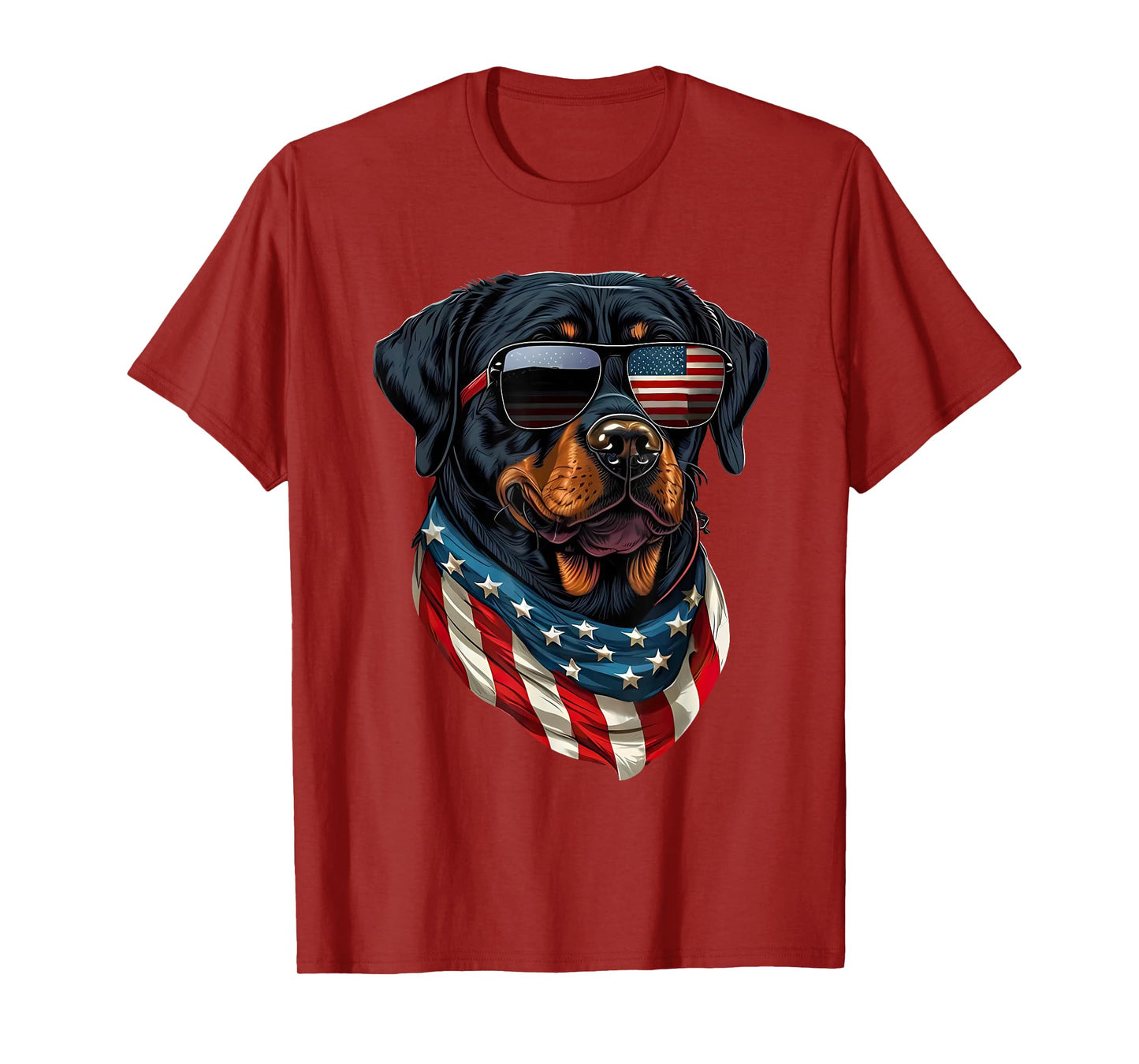 Rottweiler 4th of July American Flag Glasses Stay cool Men T-Shirt