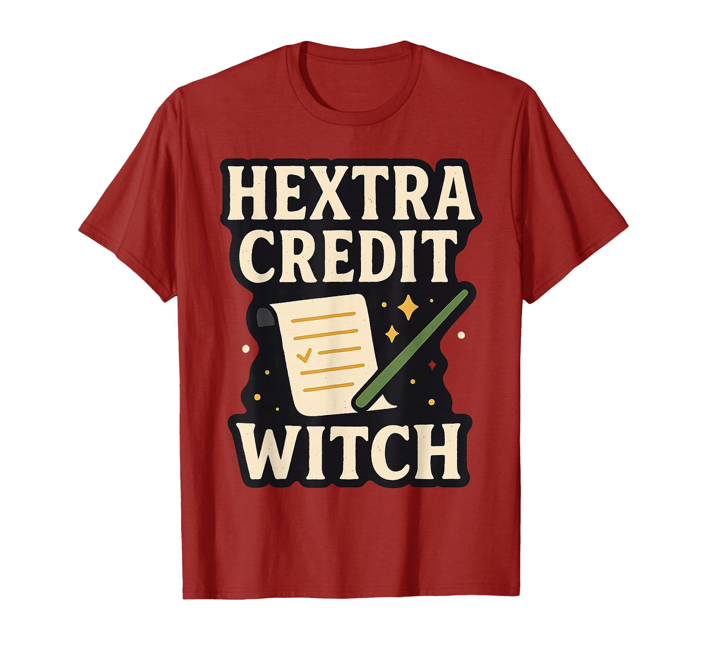 Hextra Credit Witch Funny School Pun Magical Humor Tee T-Shirt