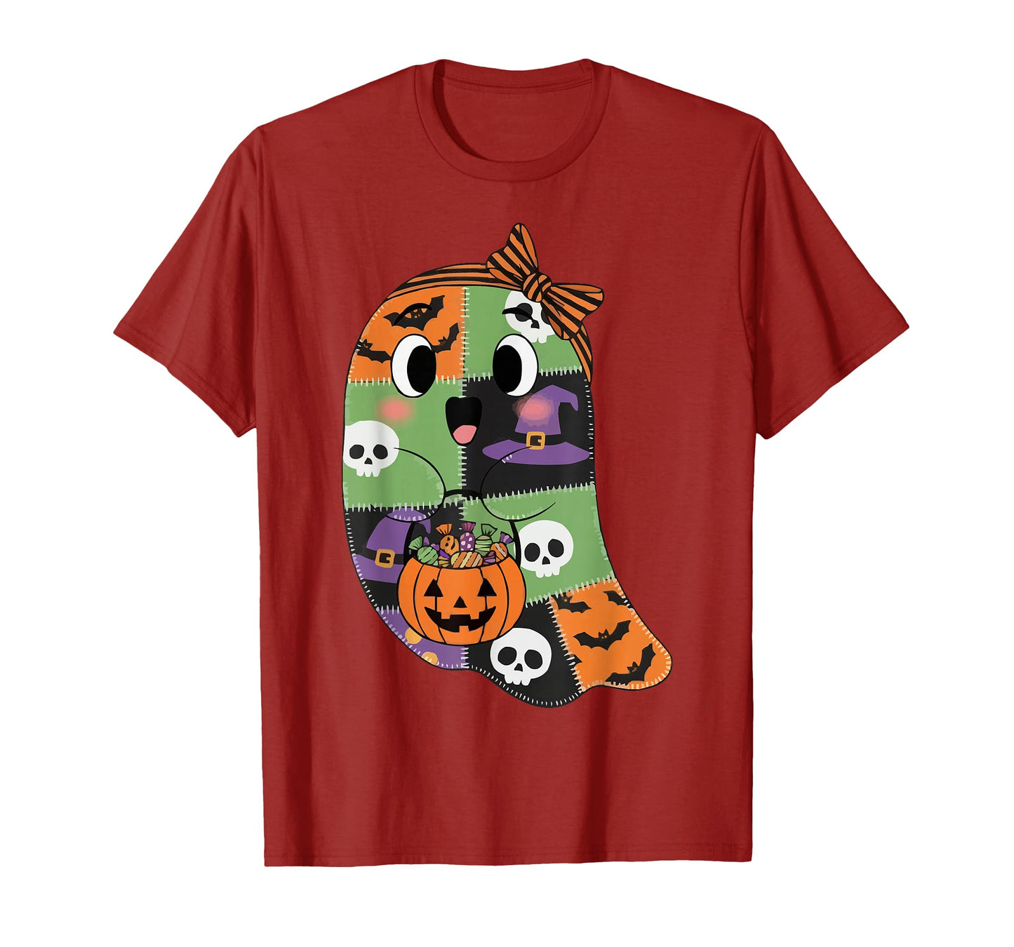 Halloween Patchwork Ghost with Candy T-Shirt