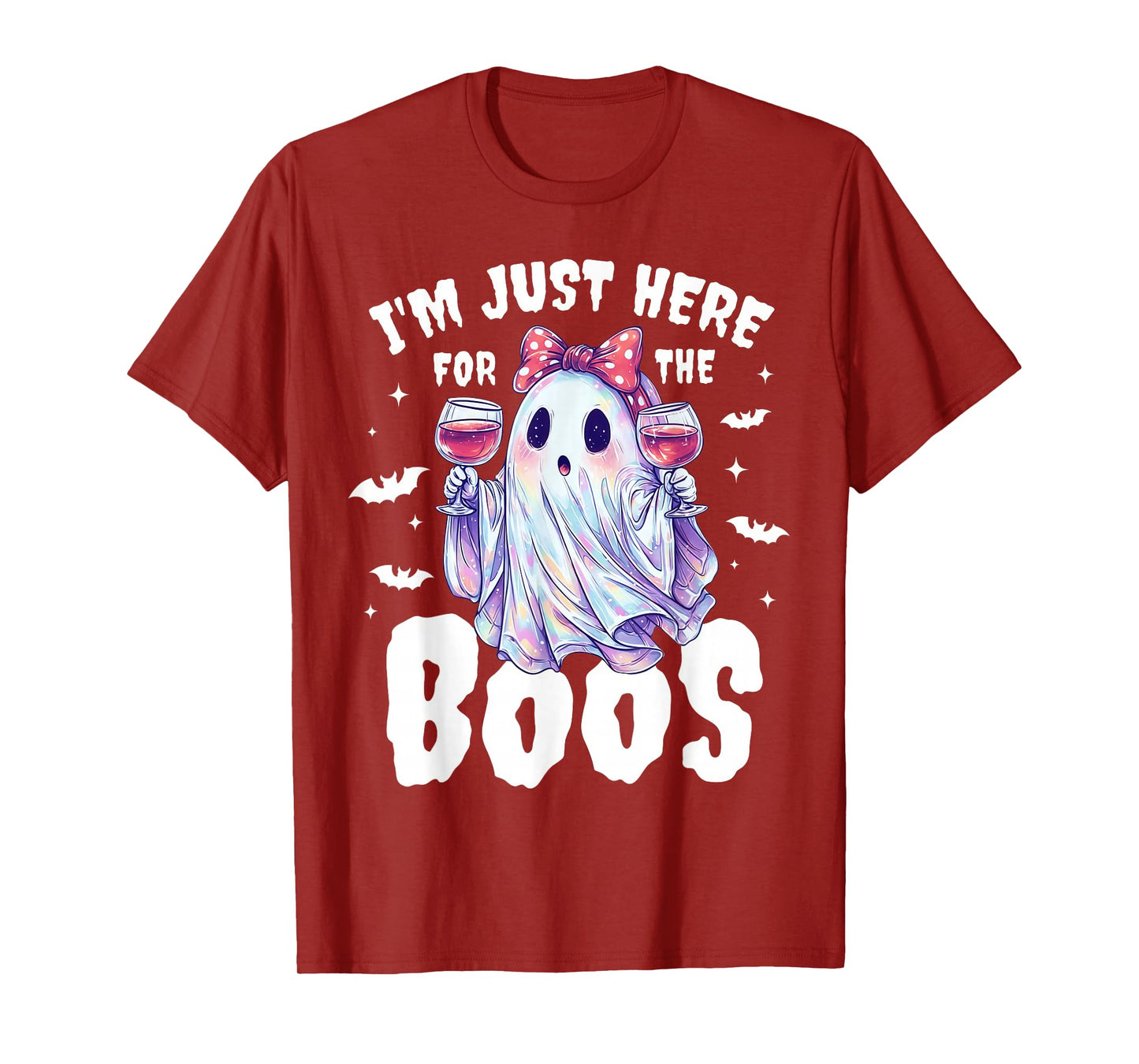 I'm Just Here for The Boos Halloween Women Ghost Cute Funny T-Shirt