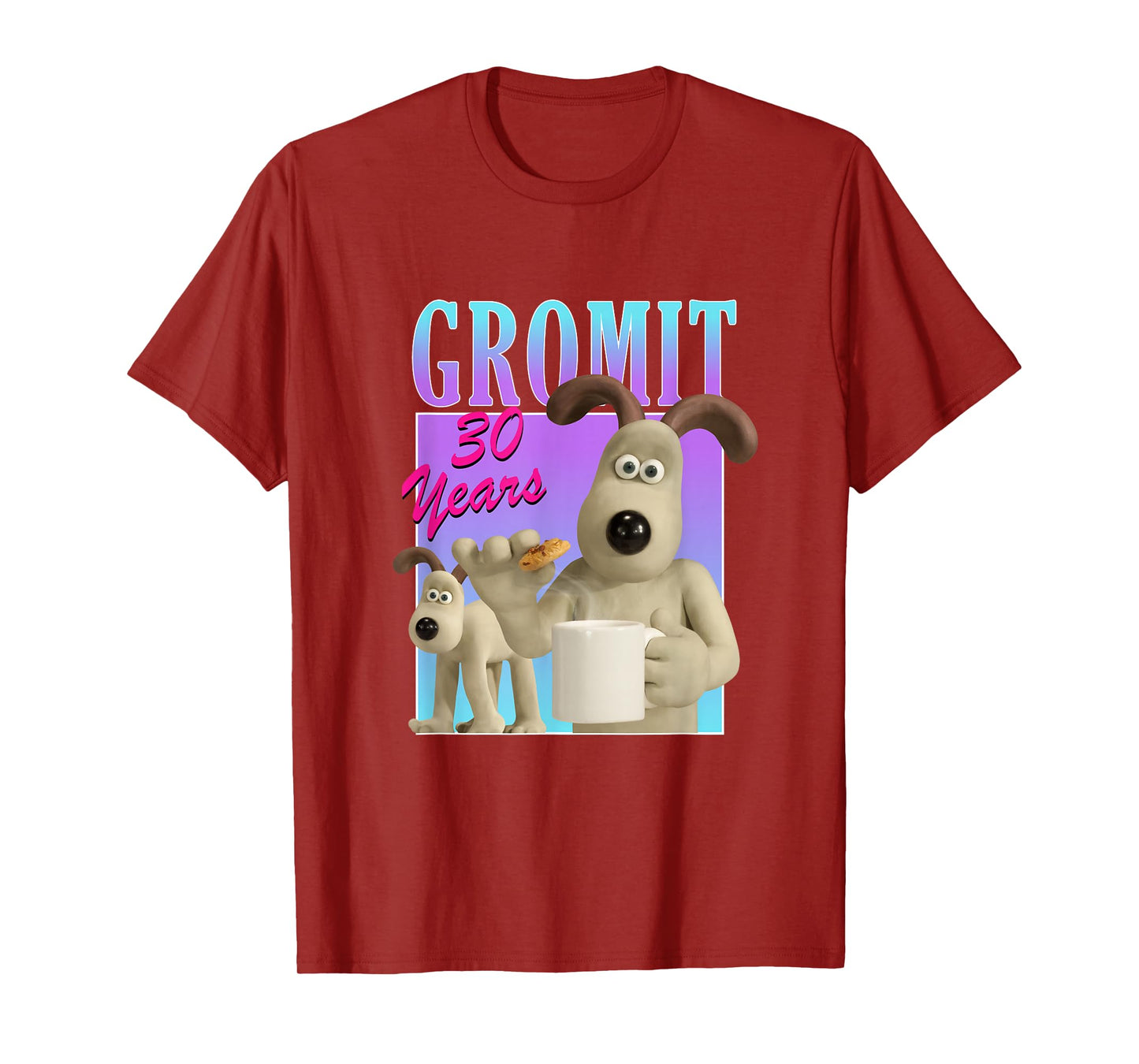 Wallace & Gromit Gromit 30th Logo Unisex Adults Kids Black Short Sleeve Modern Classic Cartoon T-Shirt