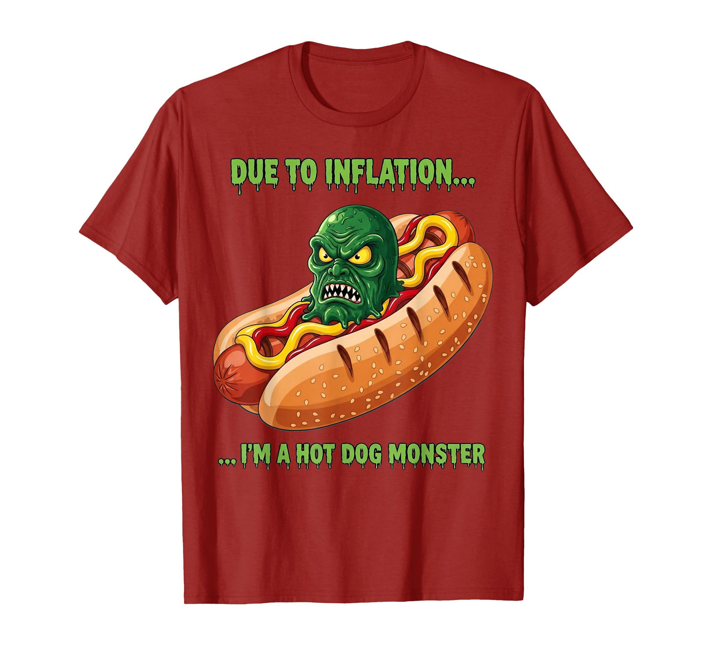Hot Dog Monster Halloween Costume Funny Halloween 2025 T-Shirt