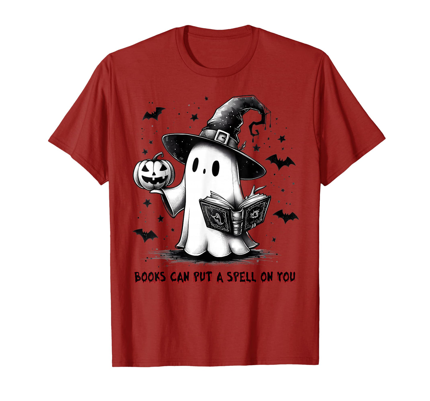 Books Can Put a Spell on You Halloween Witch Ghost Men Women T-Shirt