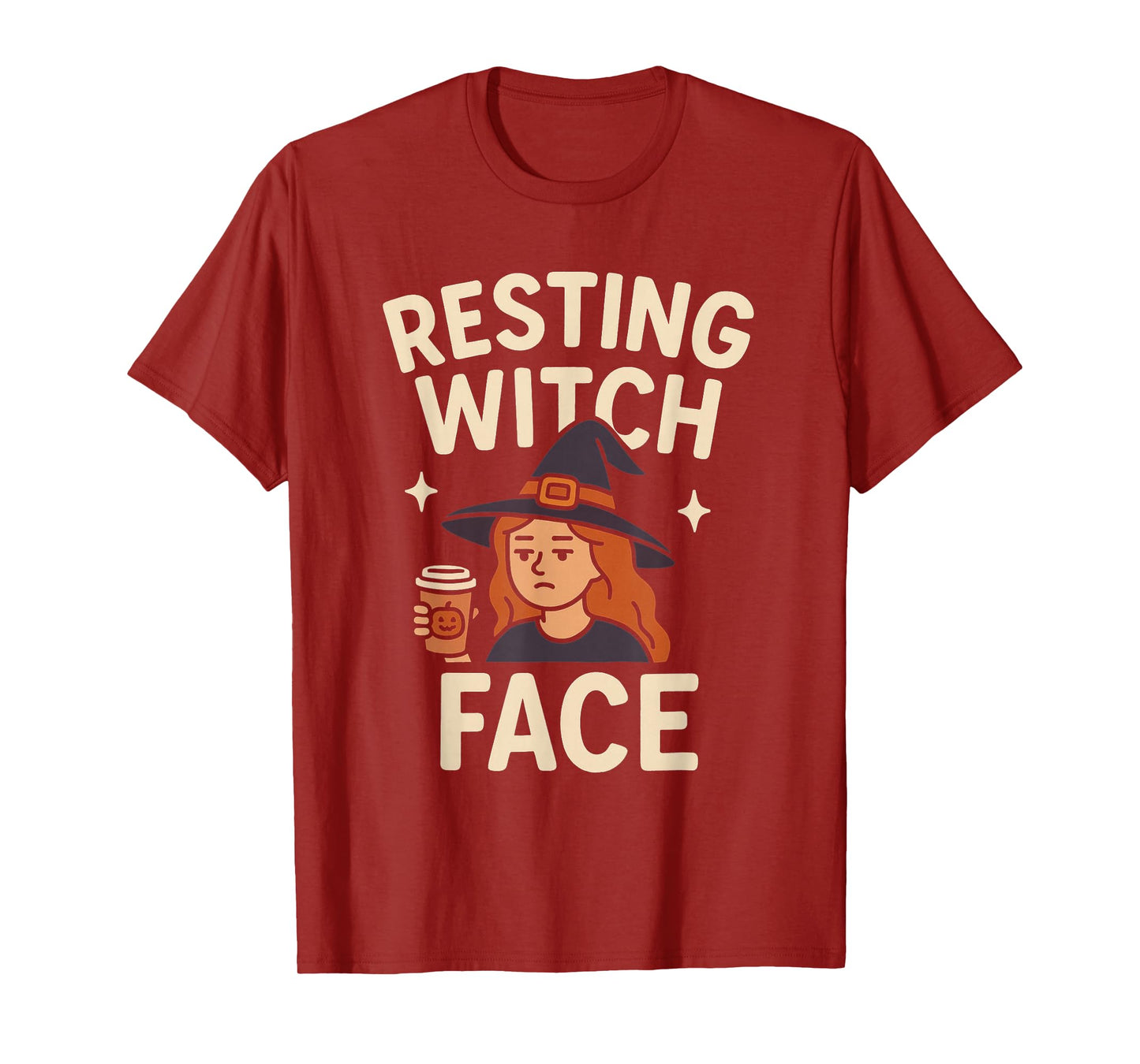 Resting Witch Face – Funny Witch Coffee Halloween Design T-Shirt