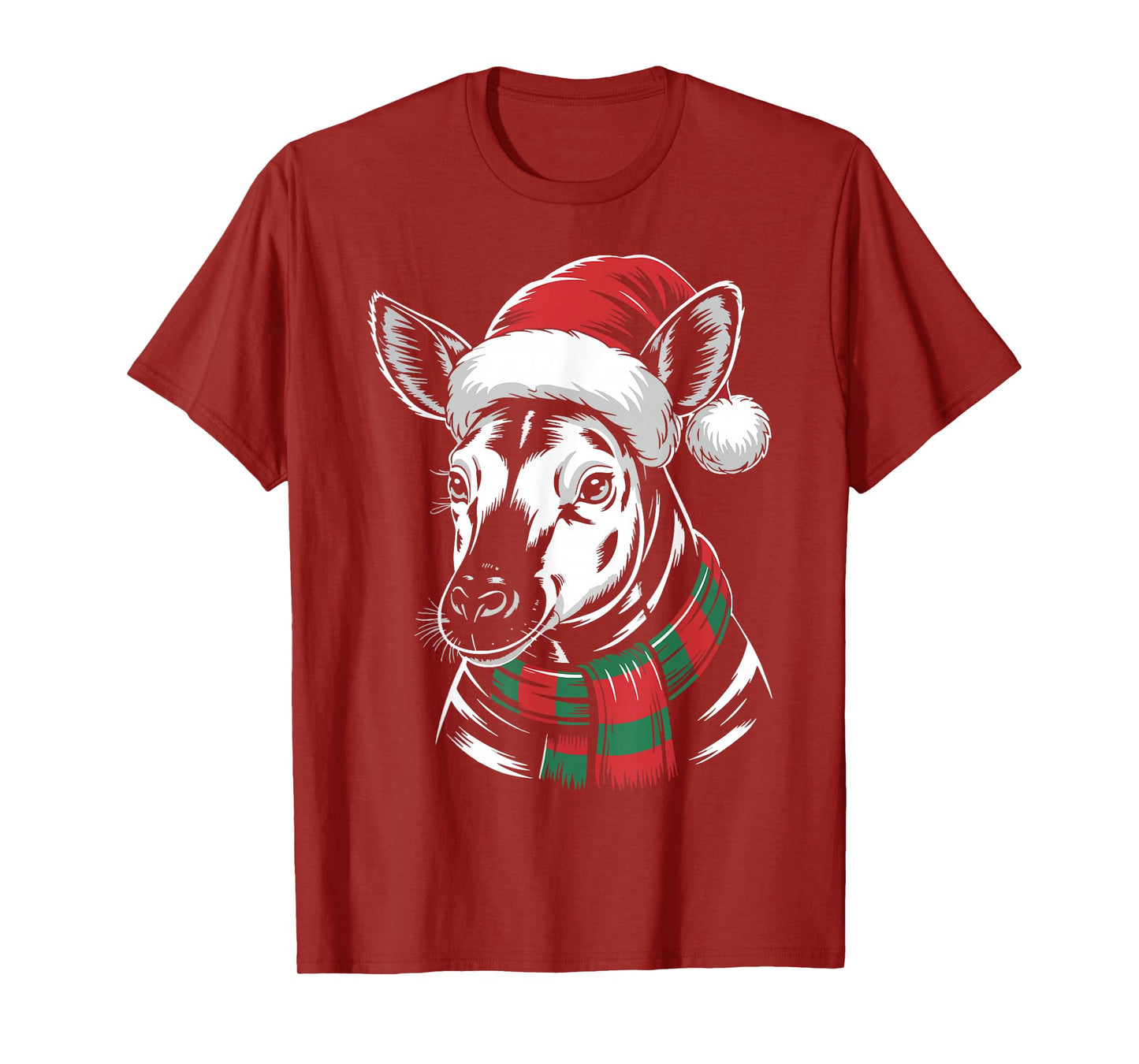 Okapi Xmas Santa Hat Scarf Christmas Costume T-Shirt