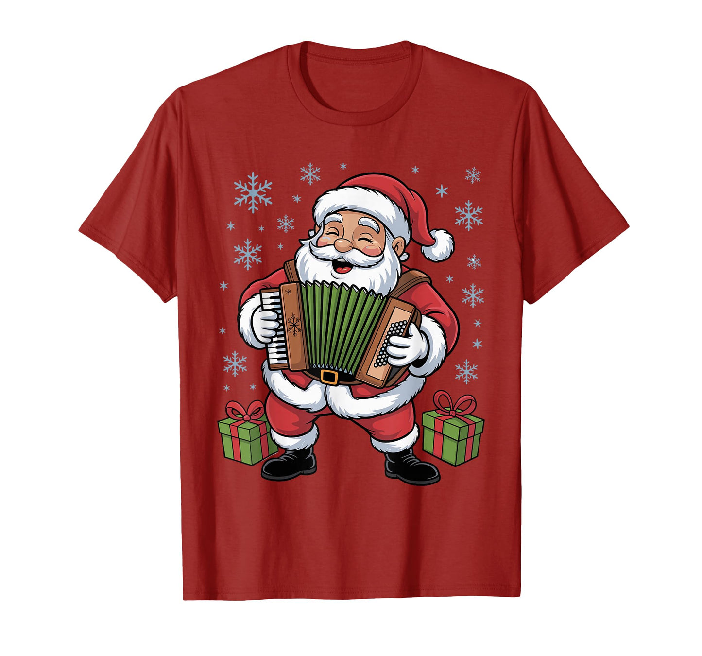 Funny Santa Christmas Design Accordion Holiday Xmas Pajama T-Shirt