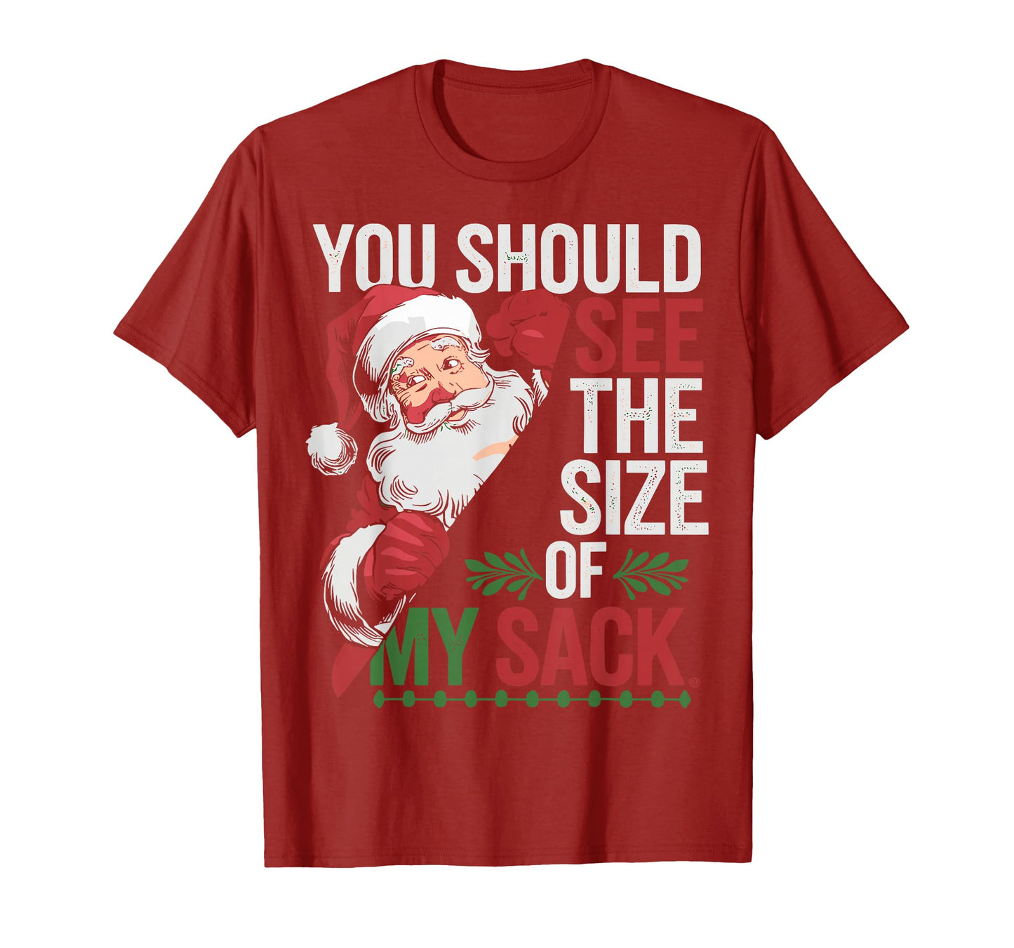 You Should See The Size of My Sack Funny Santa Christmas T-Shirt