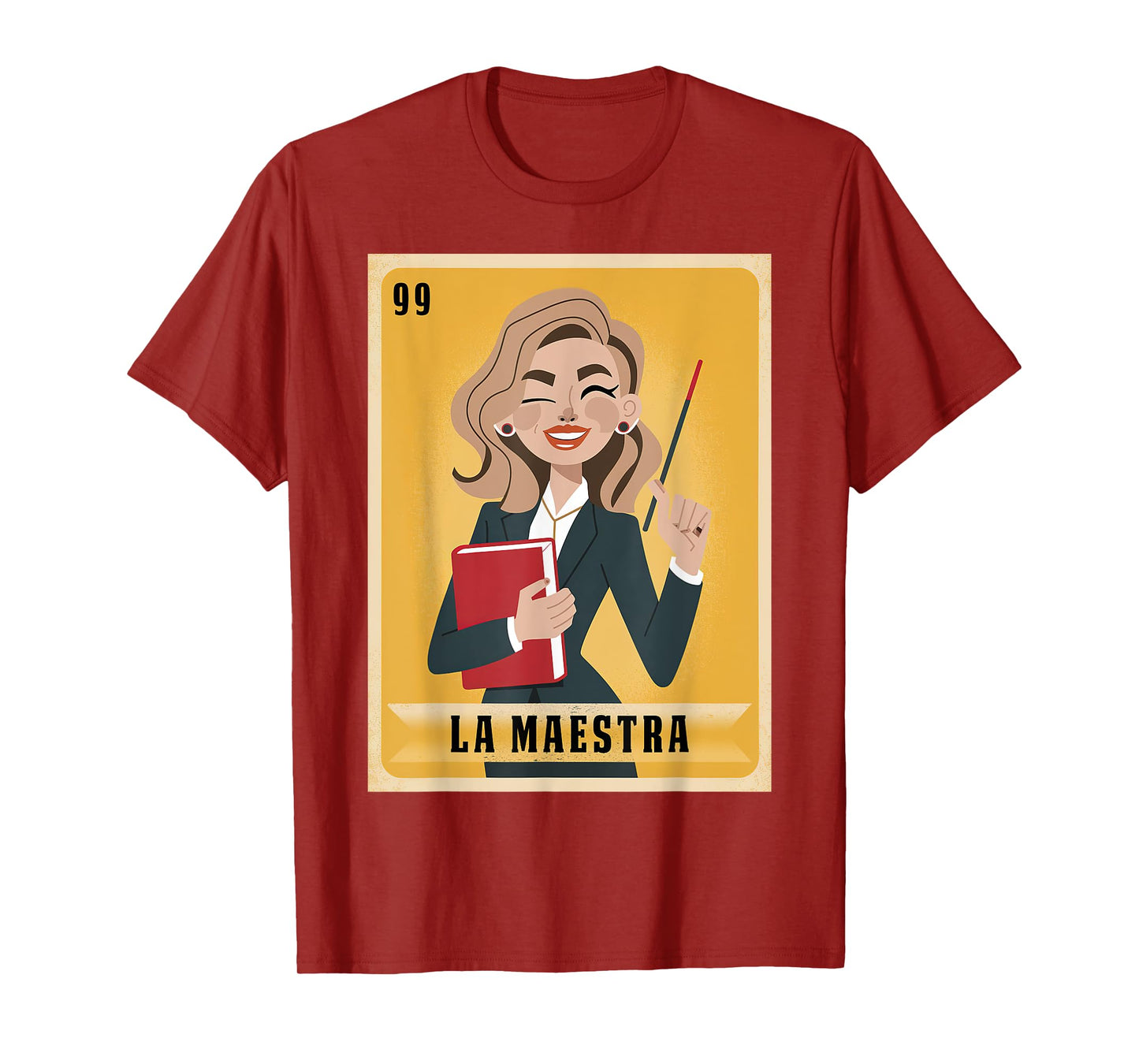 La Maestra Mexican Bingo Card Teacher Lottery Card T-Shirt