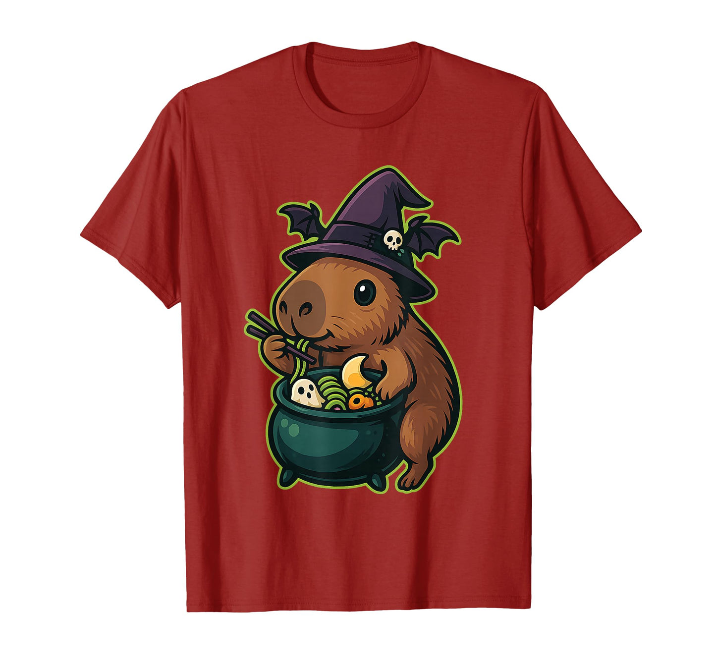 Witch Capybara Ramen Cauldron Kawaii Halloween T-Shirt