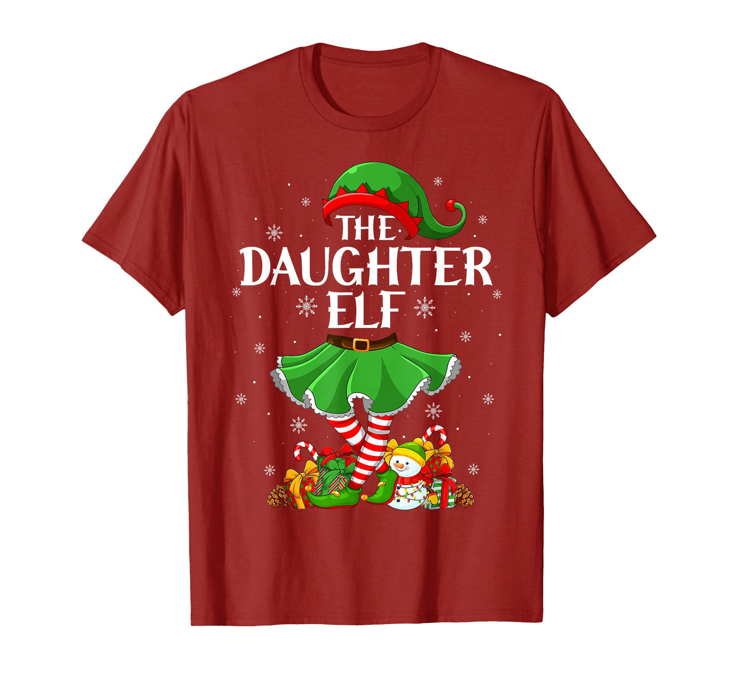 Daughter Elf Christmas Family Elf Squad Xmas Girls Women T-Shirt