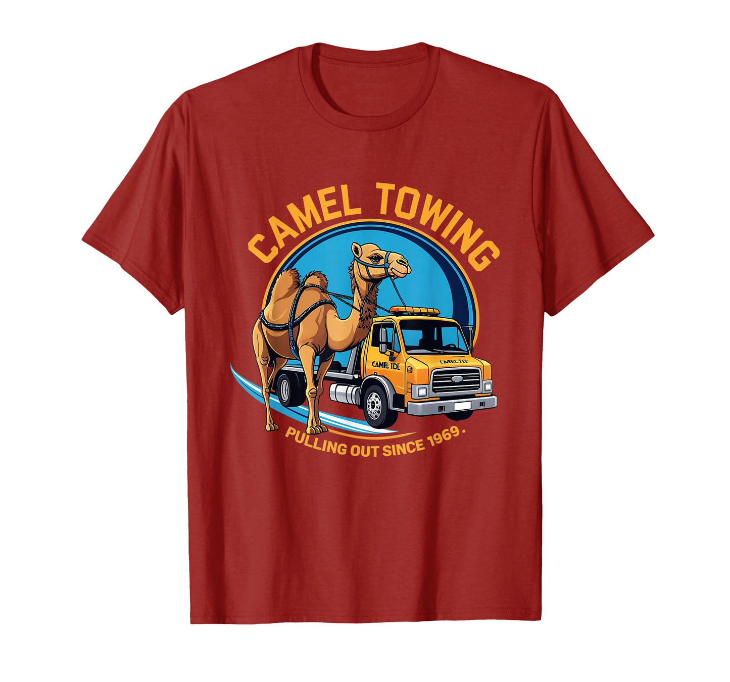Camel Towing Design - Retro Tow Truck Graphic with Funny T-Shirt