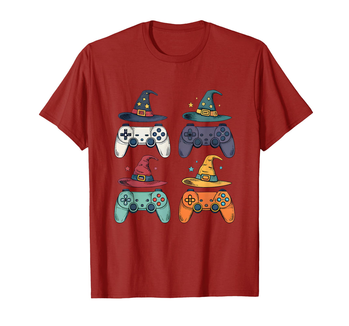 Witch Hat Controller Gamer Halloween Tee T-Shirt