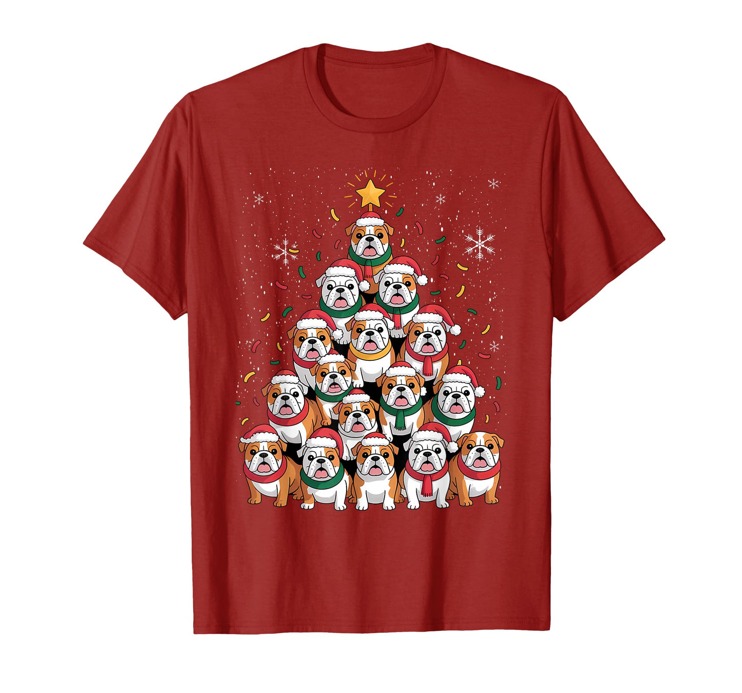 English Bulldog Christmas Tree Dog Santa Xmas Boys Dogmas T-Shirt