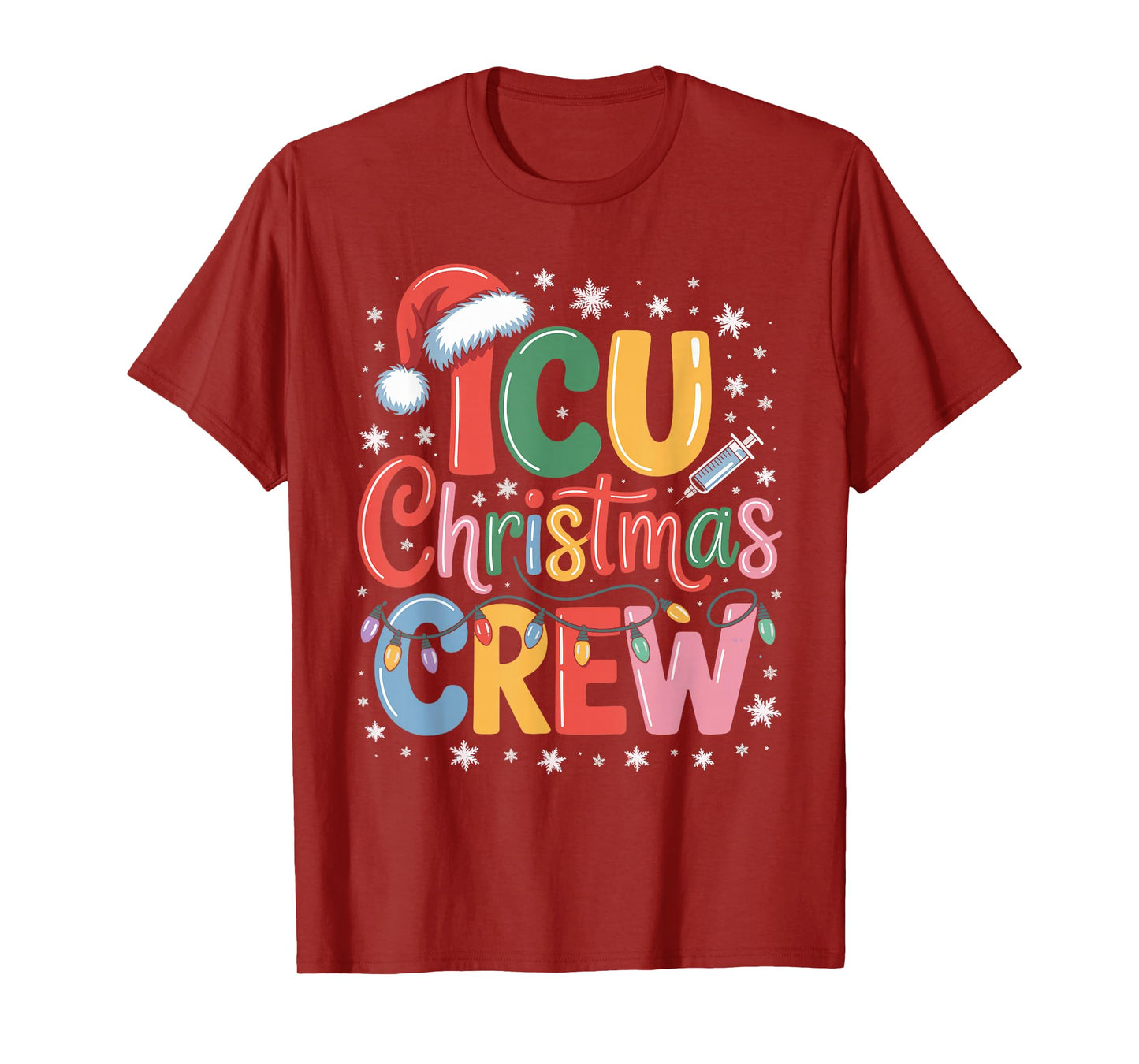 ICU Christmas Crew ICU Nurse Critical Care Xmas Nursing T-Shirt
