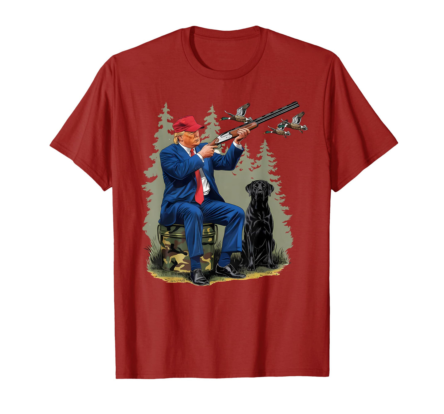 Trump Duck Hunting Donald Trump Old School Camouflage T-Shirt