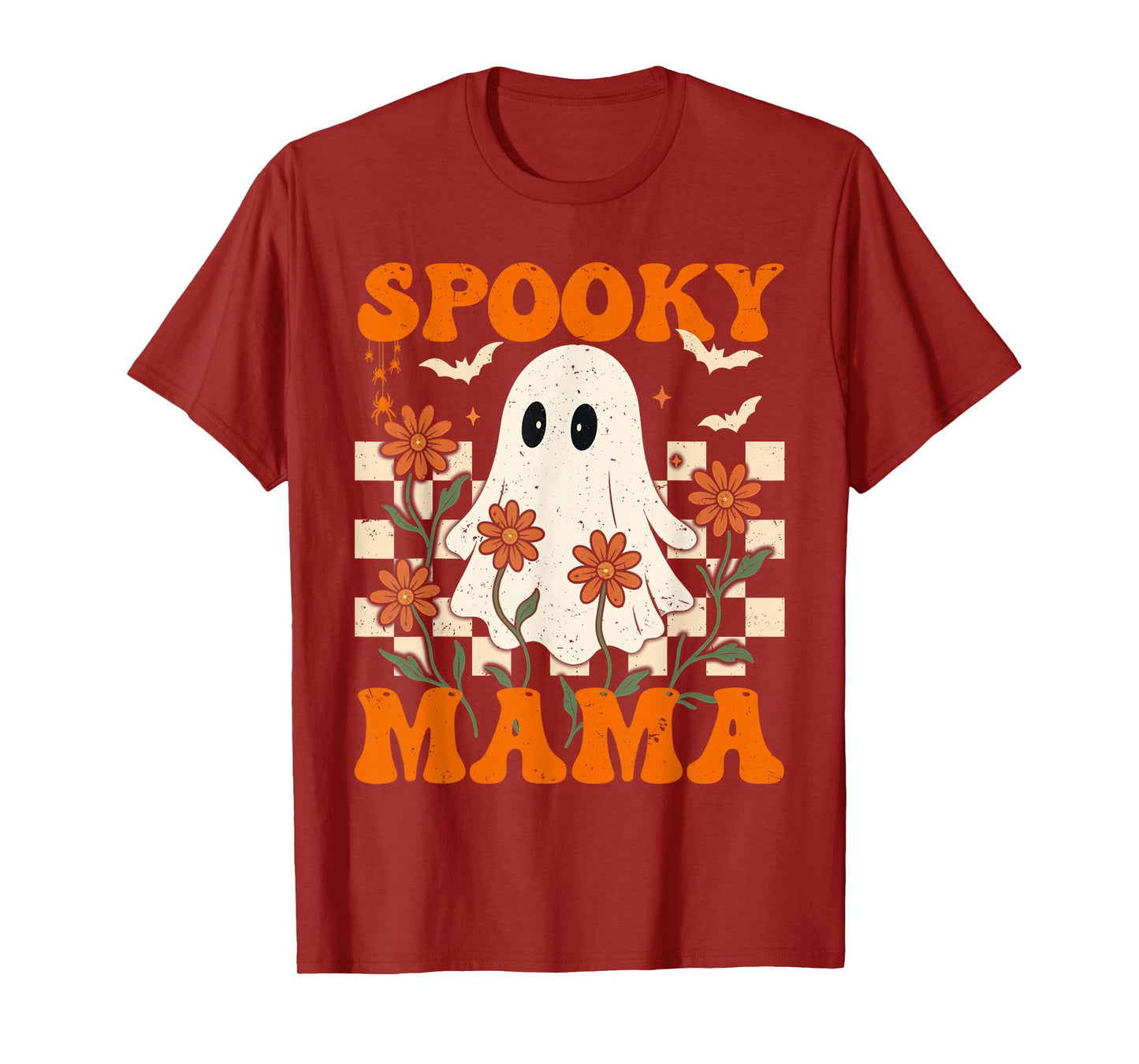 Spooky Mama Groovy Vintage Ghost Halloween Spooky Mom Mother T-Shirt