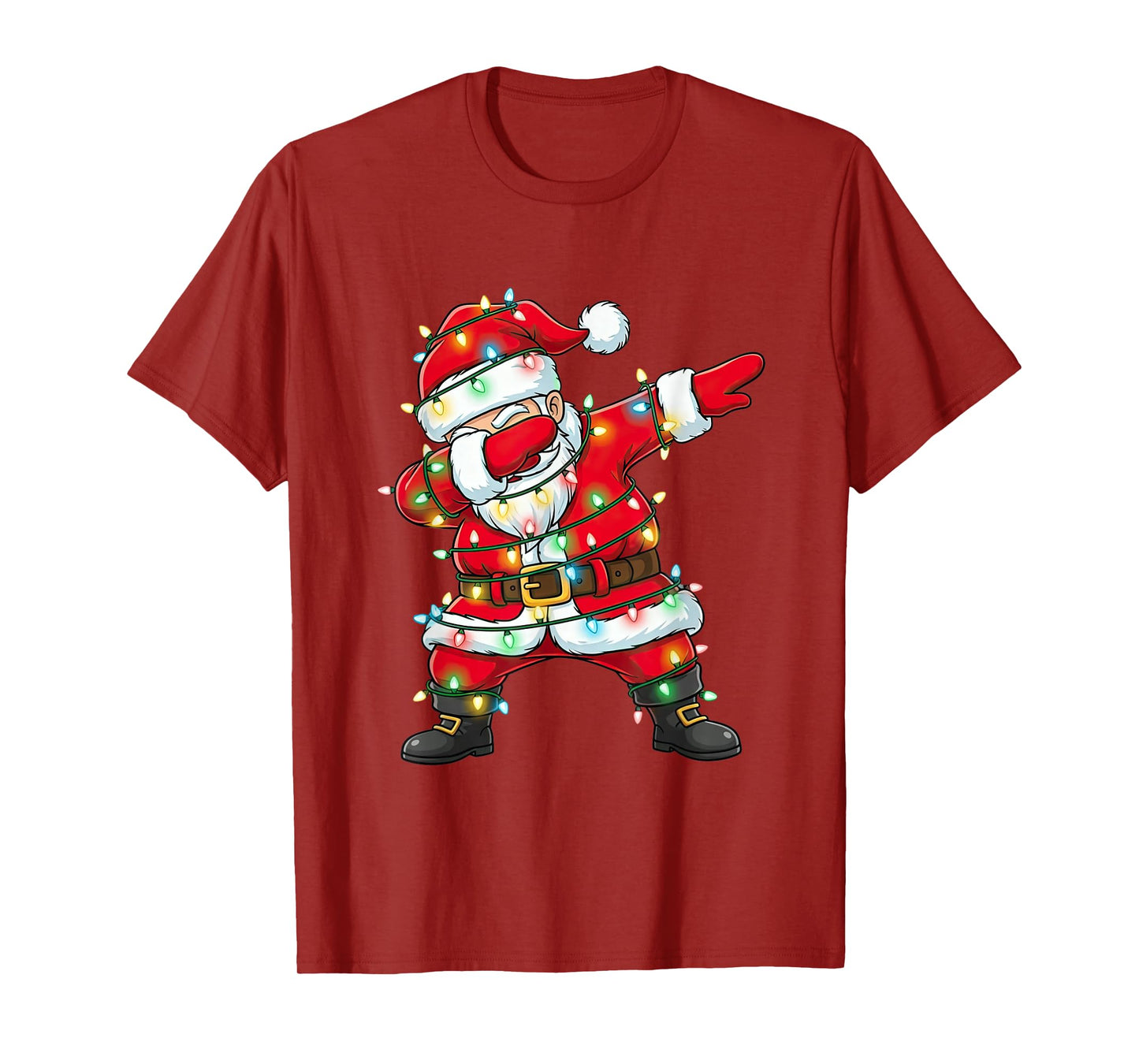 Dabbing Santa Claus Christmas Lights Xmas Dab Men Boys Kids T-Shirt