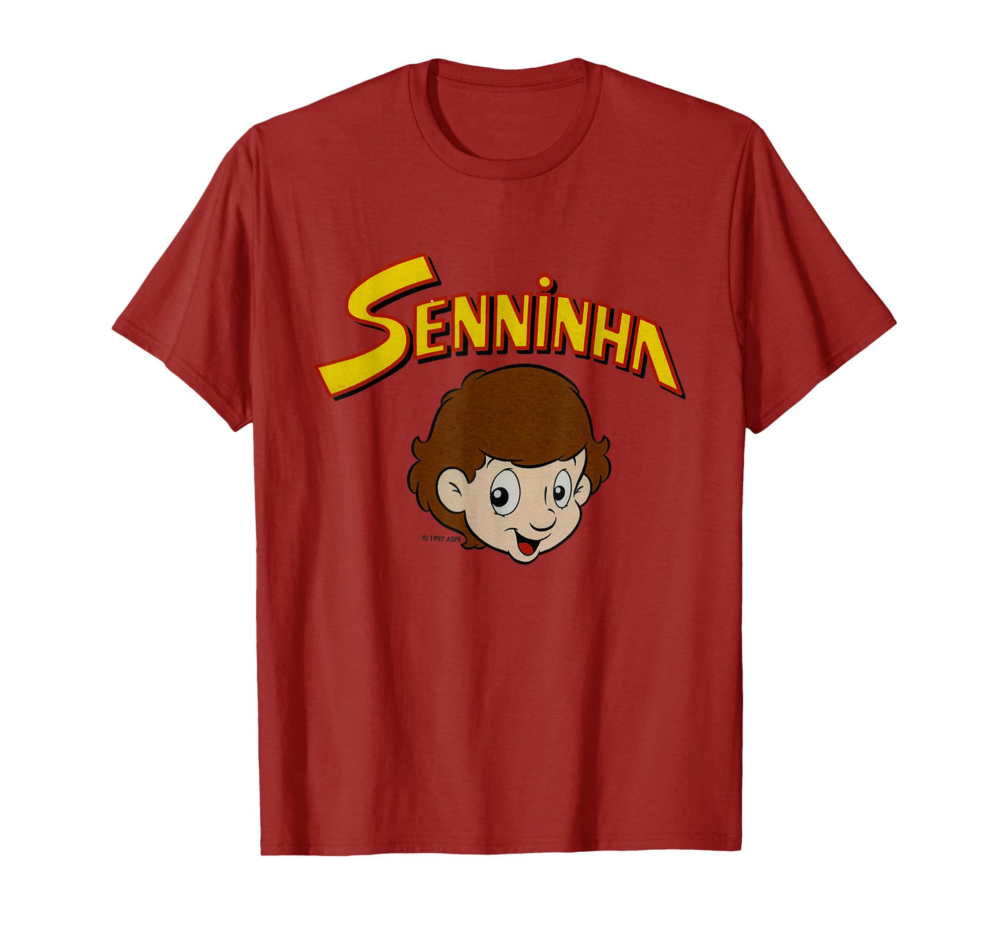 Classic Nostalgia Senninha Unisex-Adults Kids Retro Cartoon Character T-Shirt, Black, Small, Short Sleeve