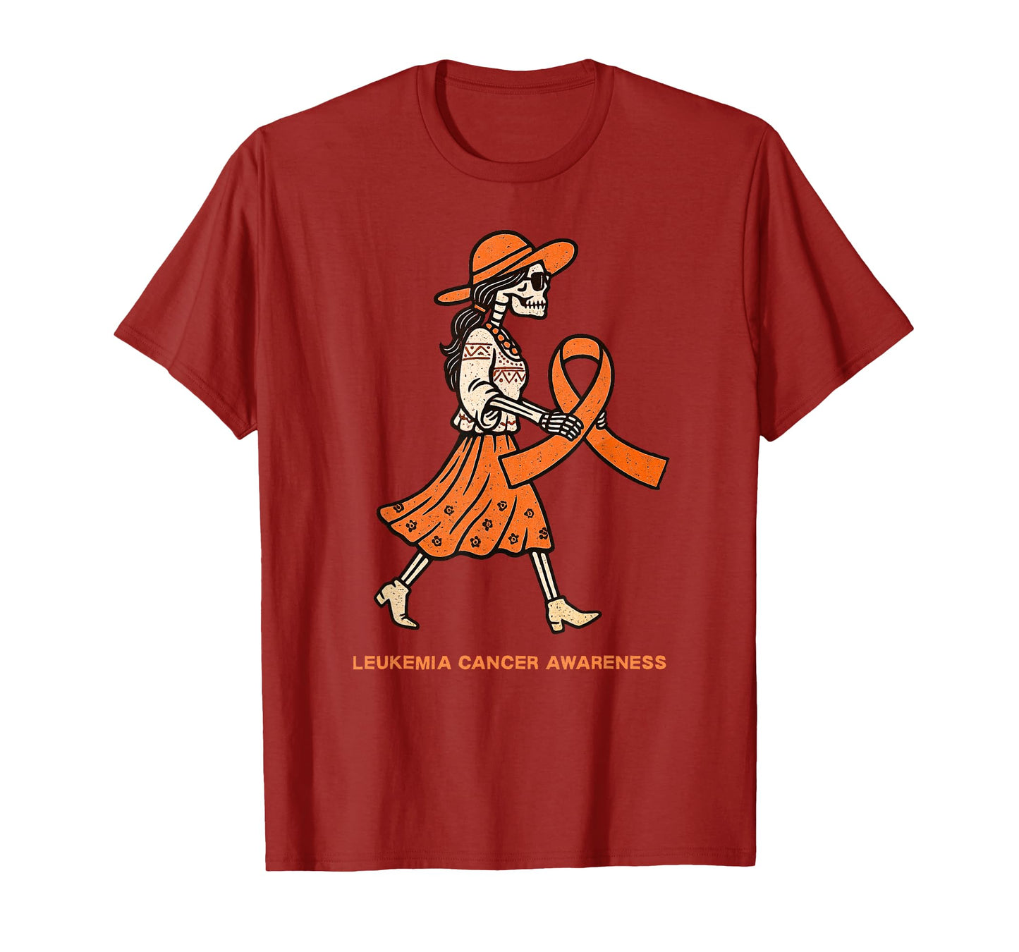 Halloween Skeleton Leukemia Awareness T-Shirt