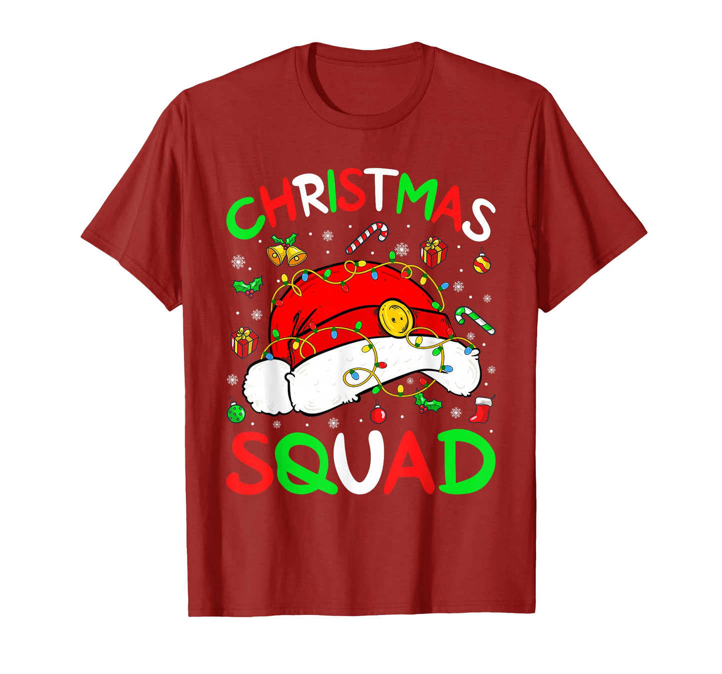 Christmas Squad Funny Xmas Santa Claus Light Family Matching T-Shirt