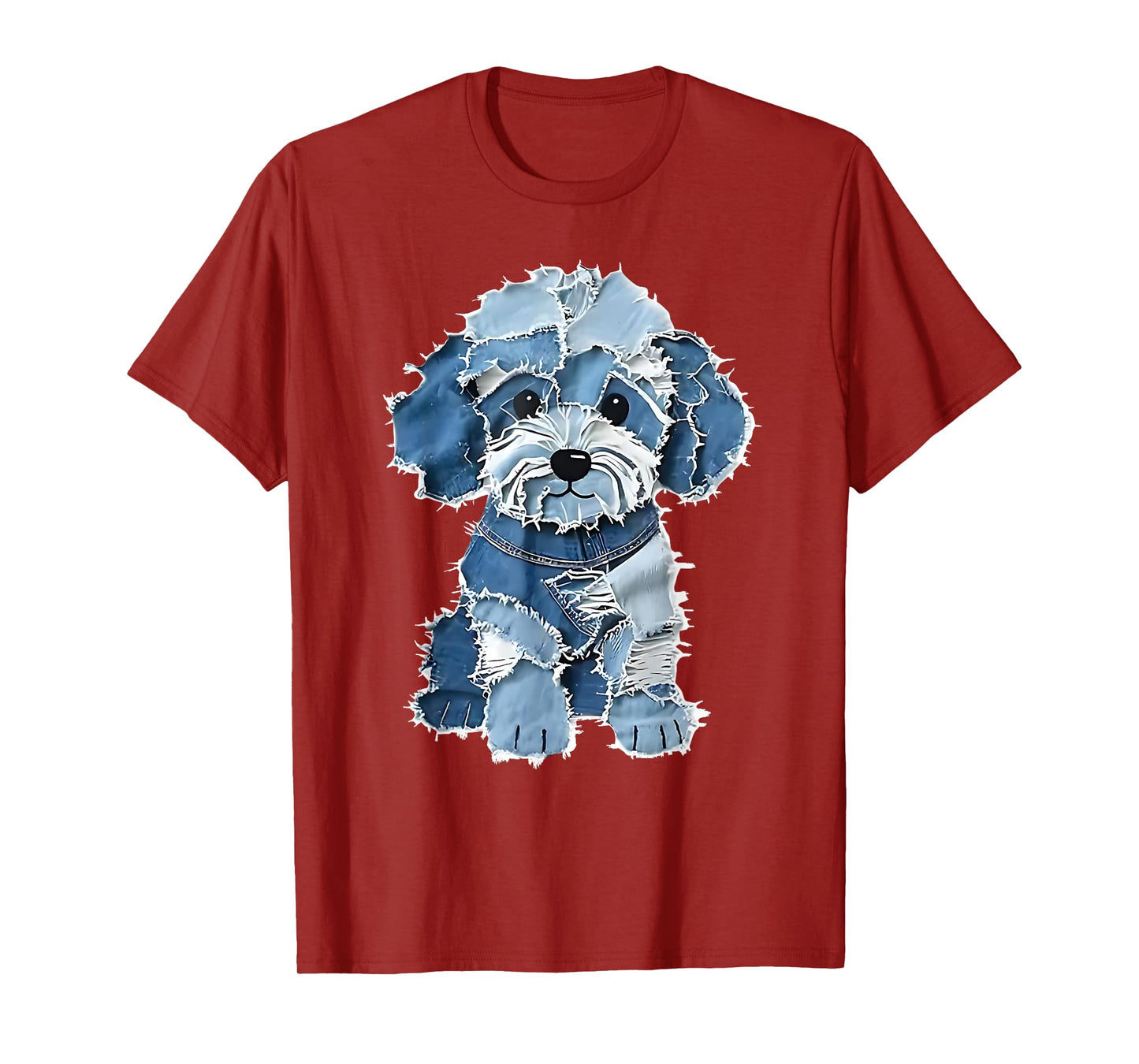 Retro Denim Dog Patch, Funny Shabby Blue Jean Puppy Women T-Shirt