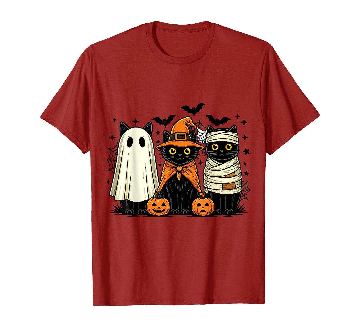 Retro Black Cat Witch Pumpkin Halloween Costume Shirt T-Shirt