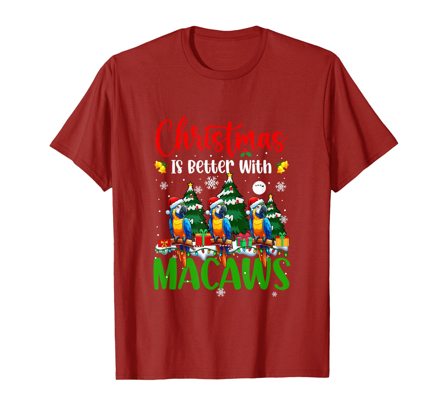 Xmas is Better Funny Joke Macaws Lover Christmas Tree T-Shirt
