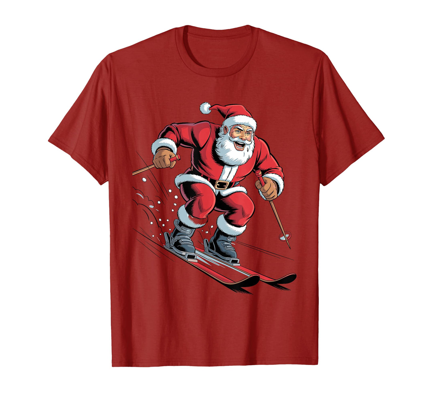 Santa Skiing Lover Funny Holiday Christmas Xmas Pajama T-Shirt
