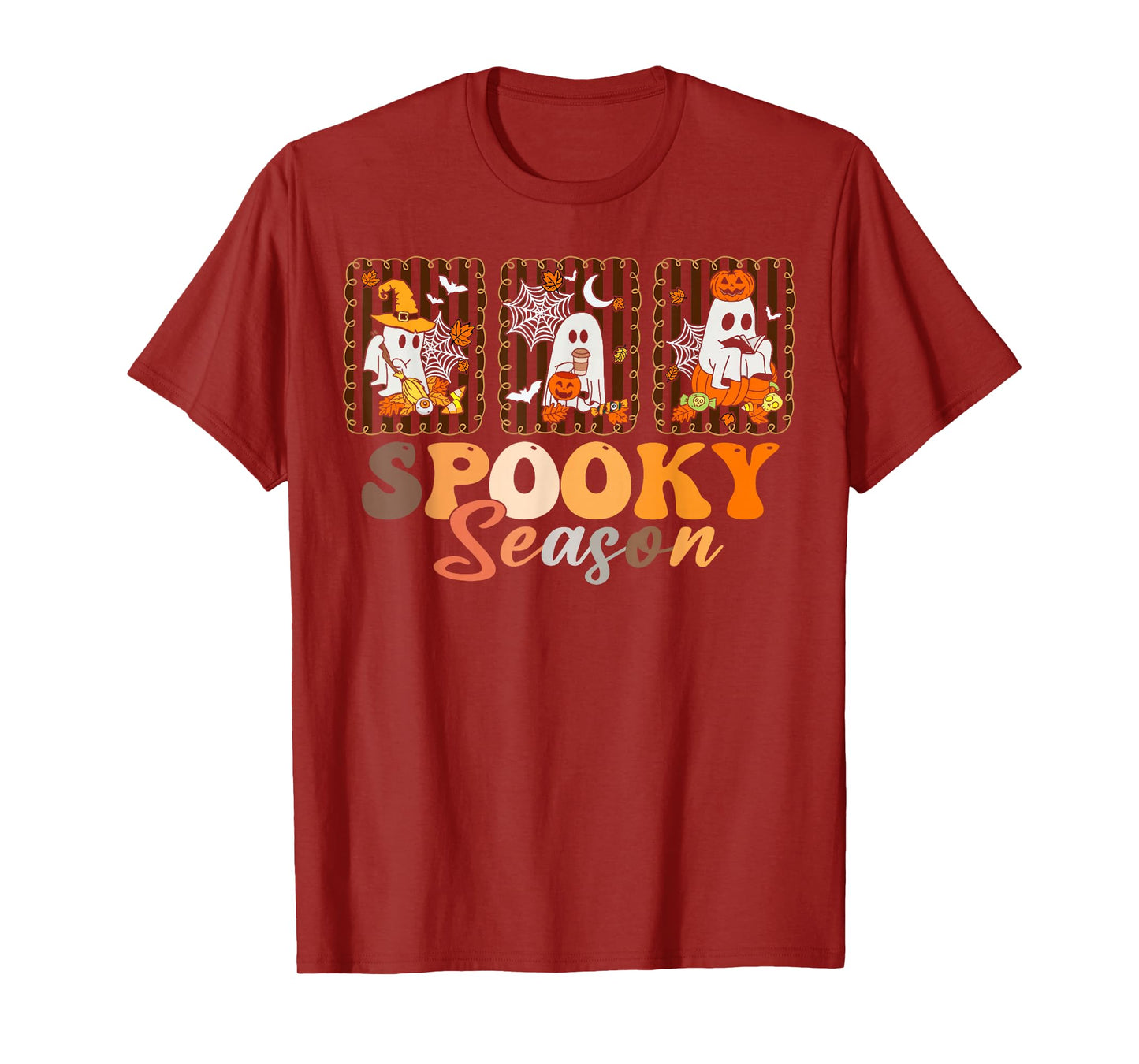 Spooky Season Retro Ghosts Pumpkin Witch Tis The Season T-Shirt
