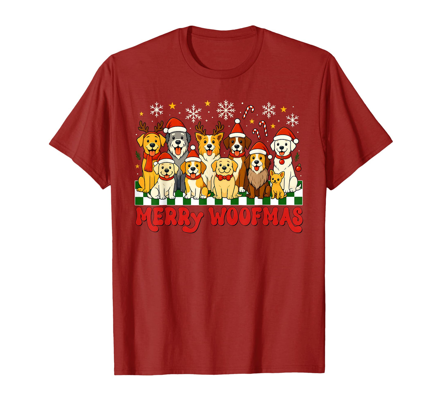 Merry Christmas Woofmas Dogs Lover Holiday Men Women Kid T-Shirt