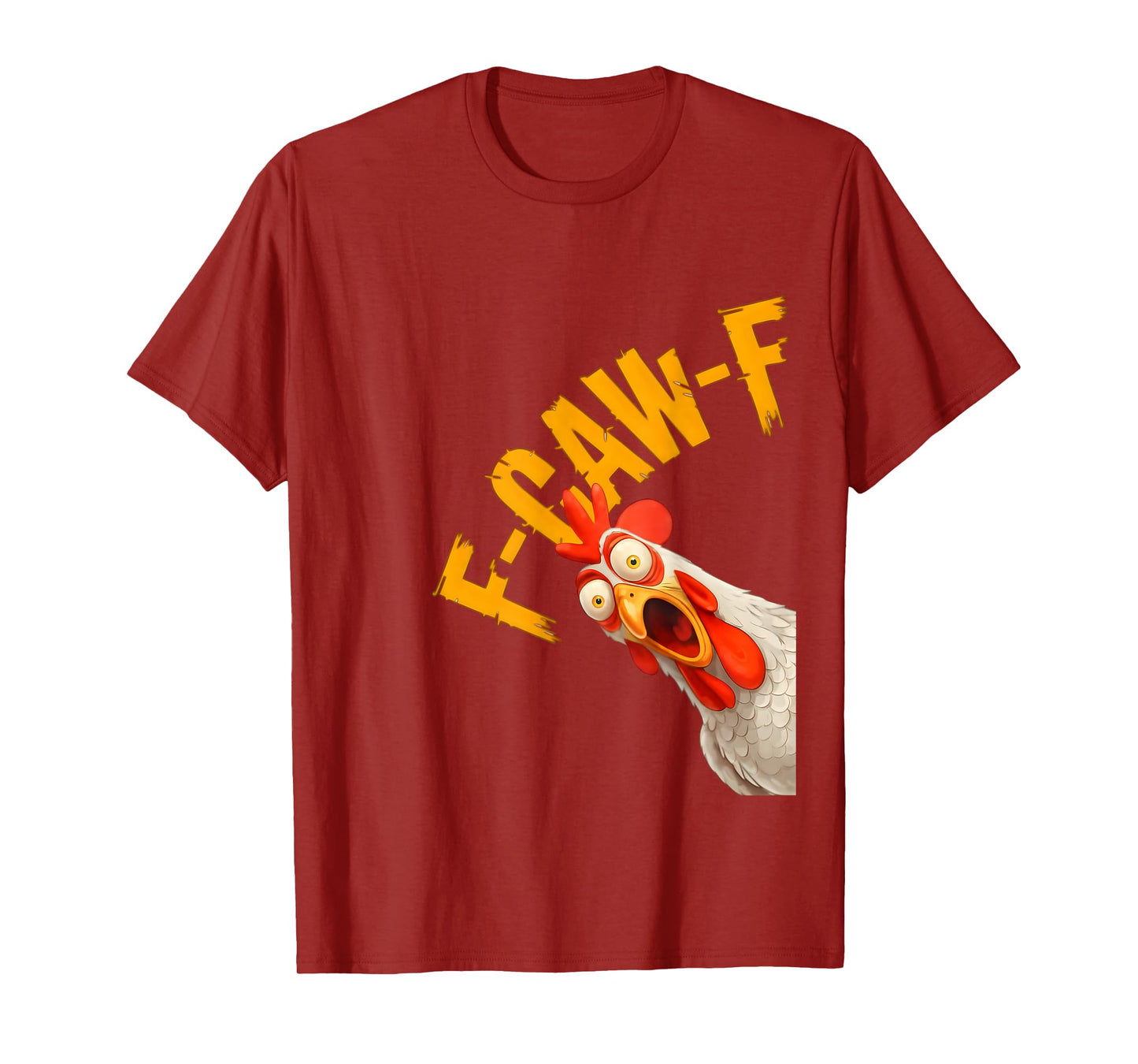 Funny F-Awk-F Chicken F-Caw-F Rooster Pun Retro T-Shirt