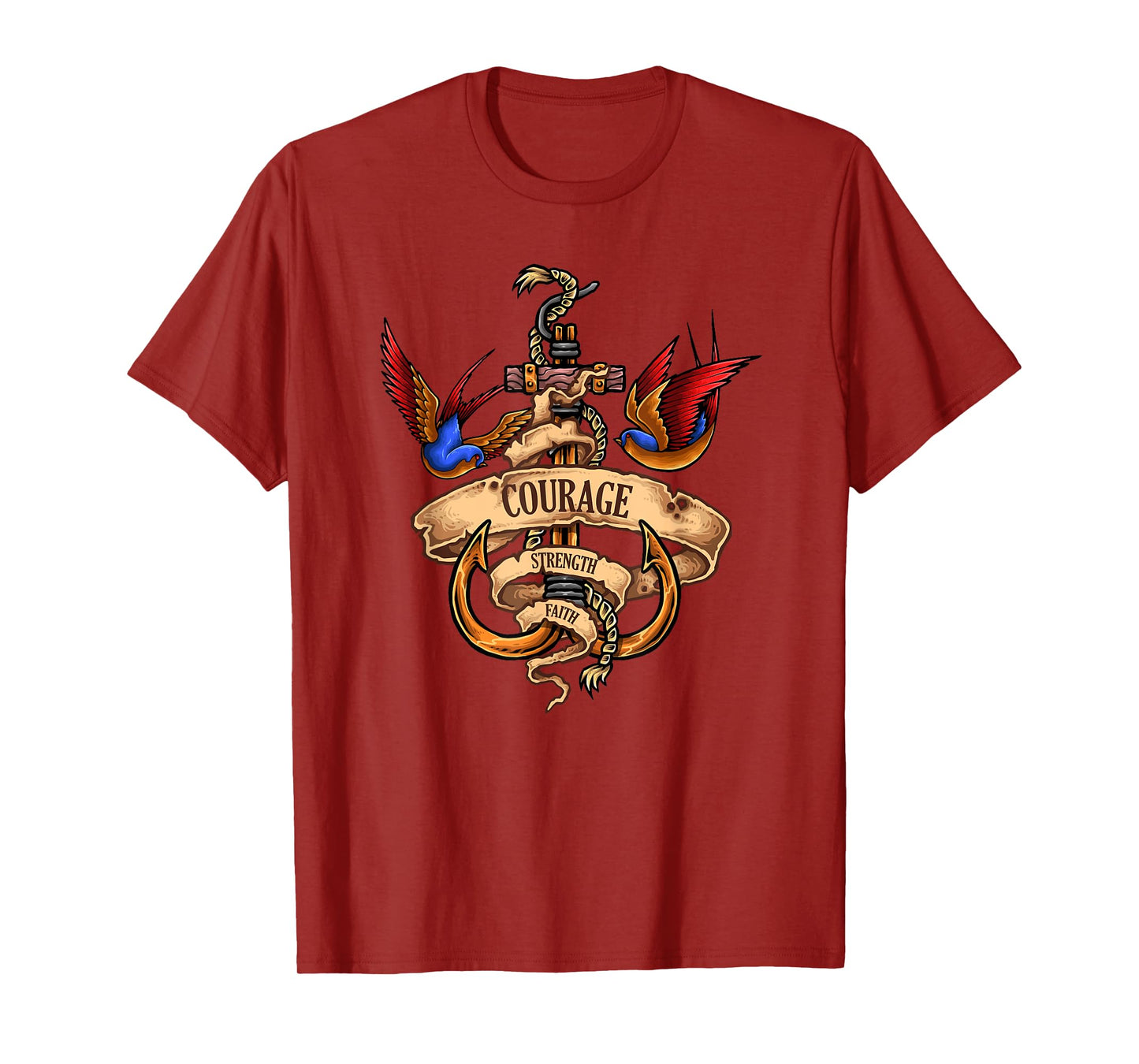 Merchant Mariner Sailor Captain Deck Hand Tattoo Swallows T-Shirt