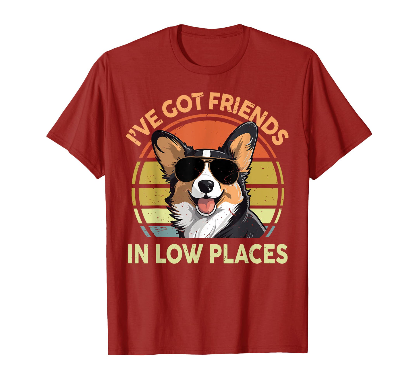 I've Got Friends In Low Places Funny Corgi Men Women Dad Mom T-Shirt