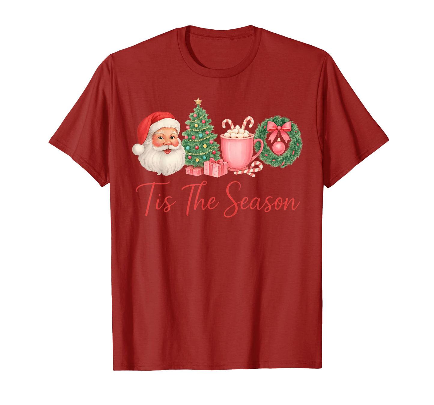 Funny Tis The Season Christmas Tree Santa Funny Sweet T-Shirt