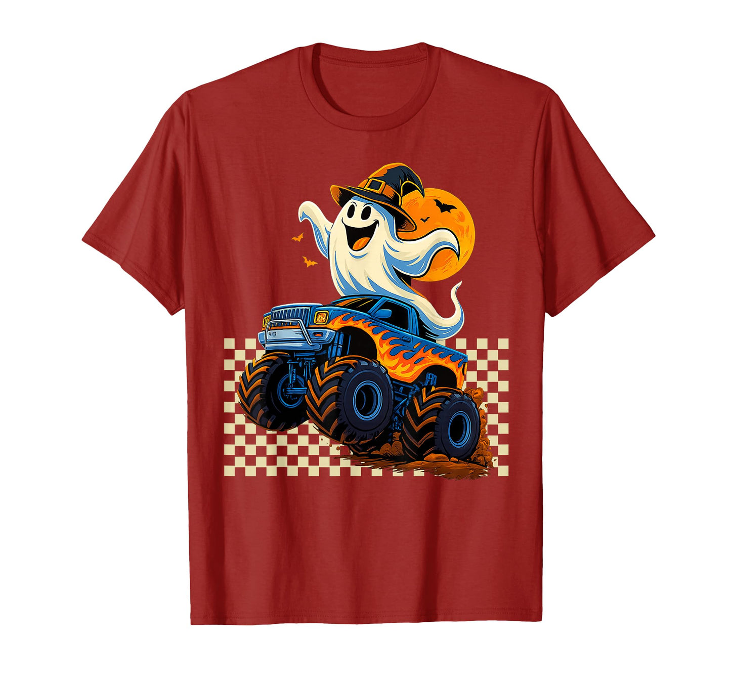 Ghost Monster Truck Halloween Bday Boy Girl Funny Spooky T-Shirt