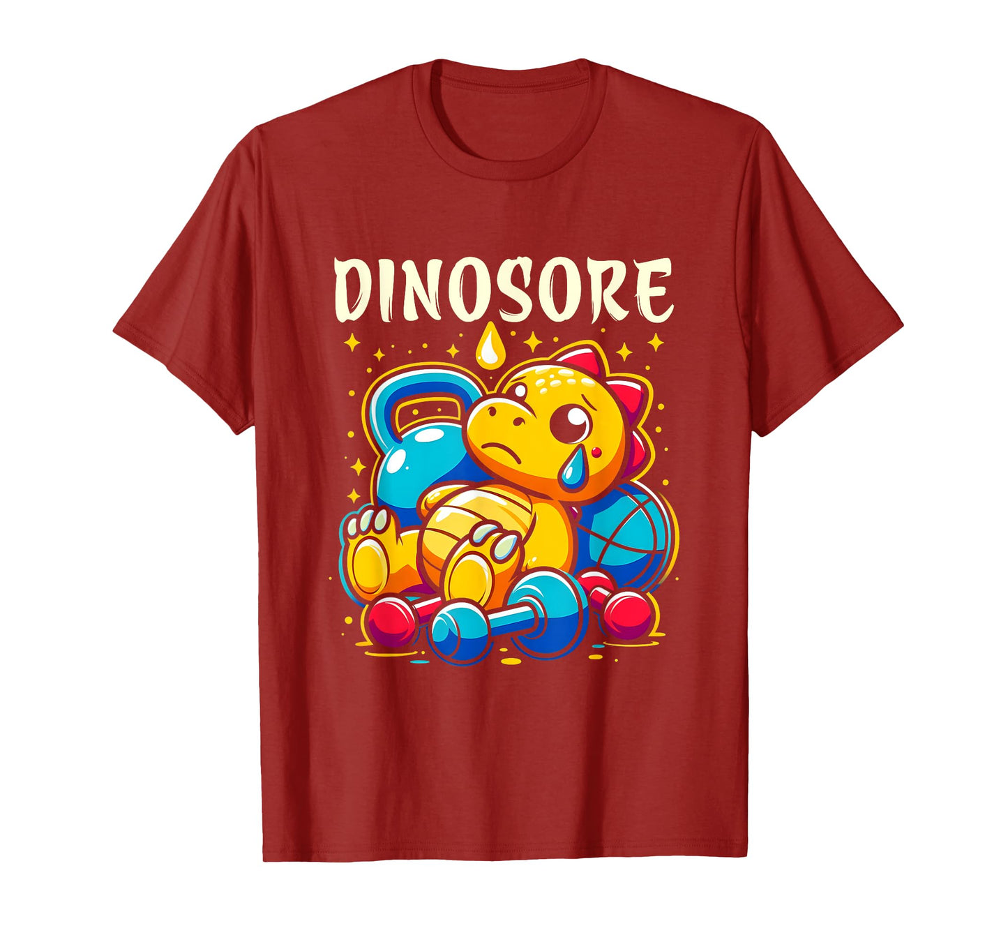 Dinosore Cute Dinosaur Workout Gym Fitness Weightlifting T-Shirt