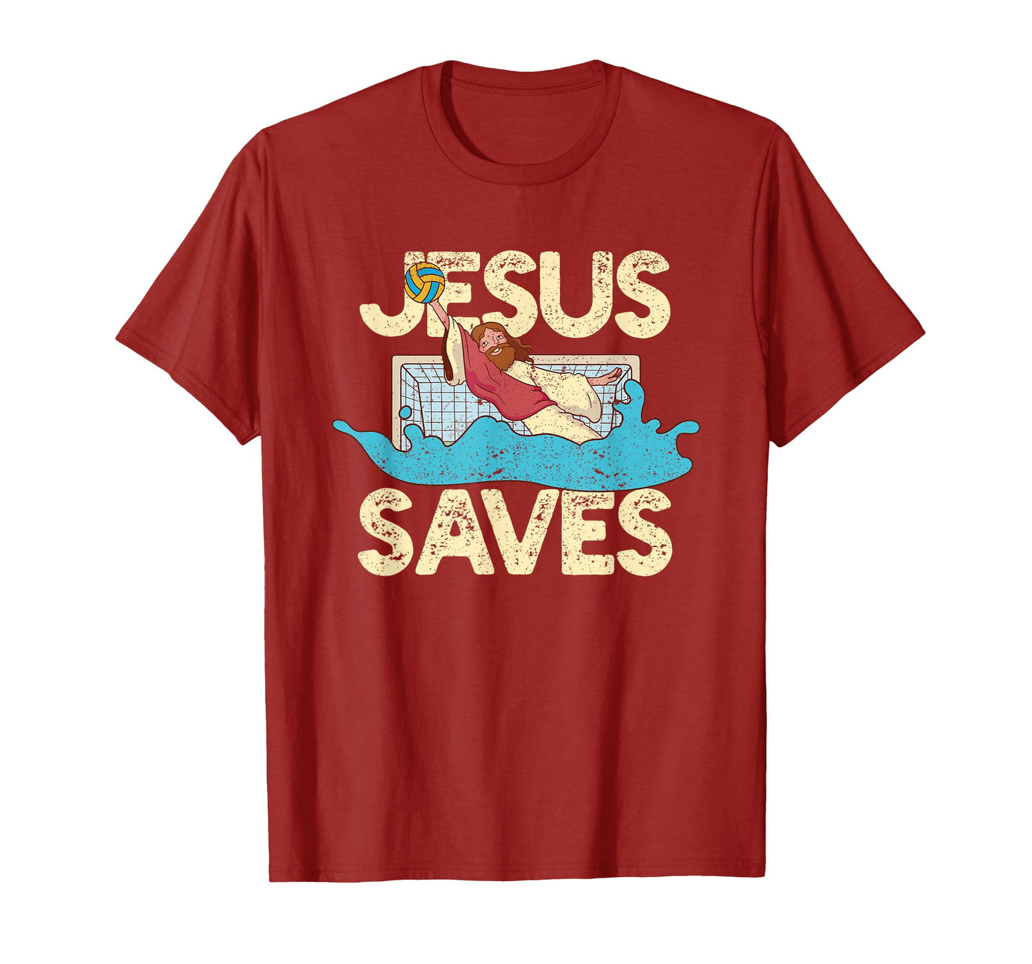 Jesus Saves Water Polo Goalie Faith Christian Waterpolo Fan T-Shirt