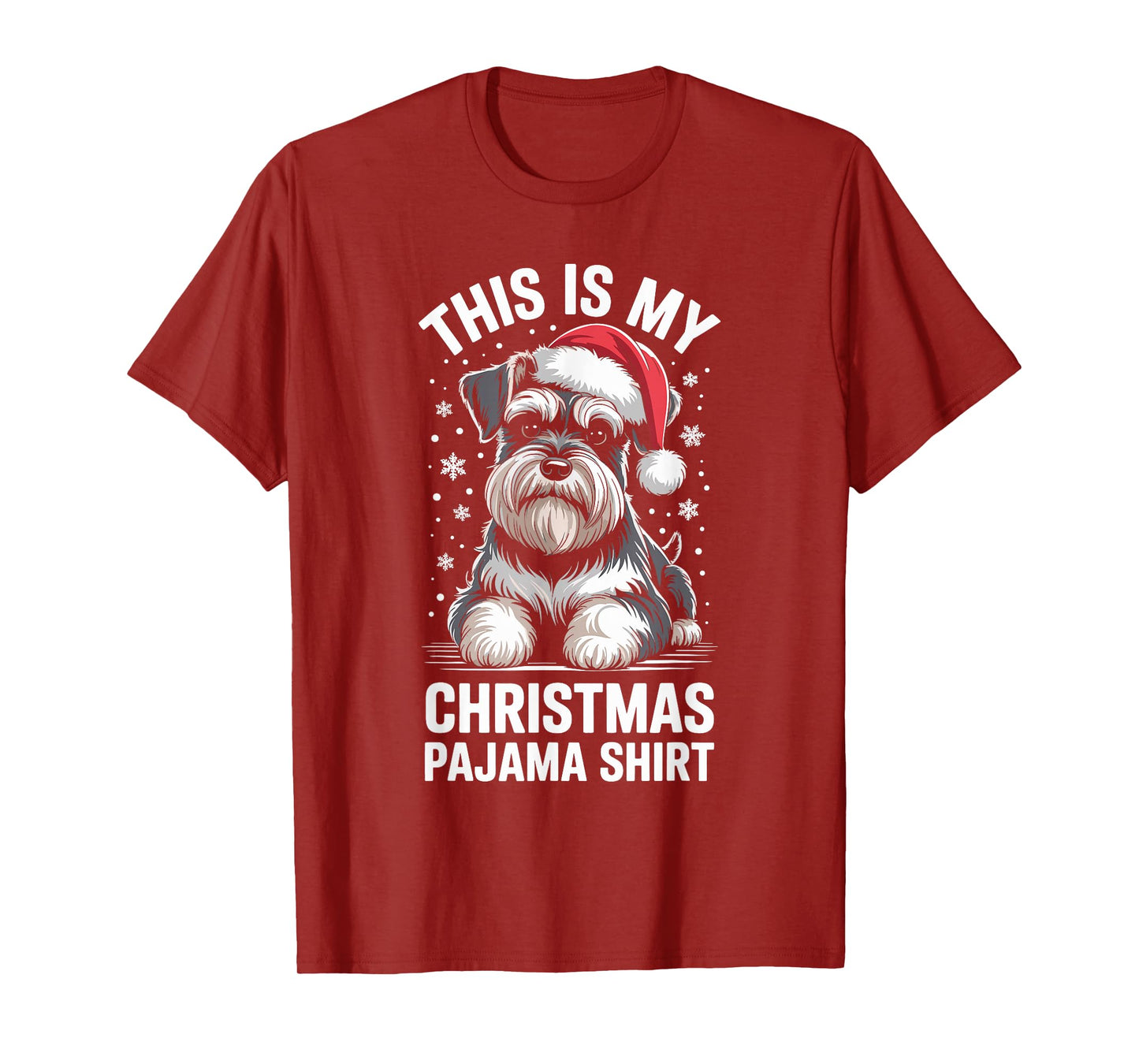 Funny Schnauzer Christmas Santa Hat Dog Lover Xmas T-Shirt