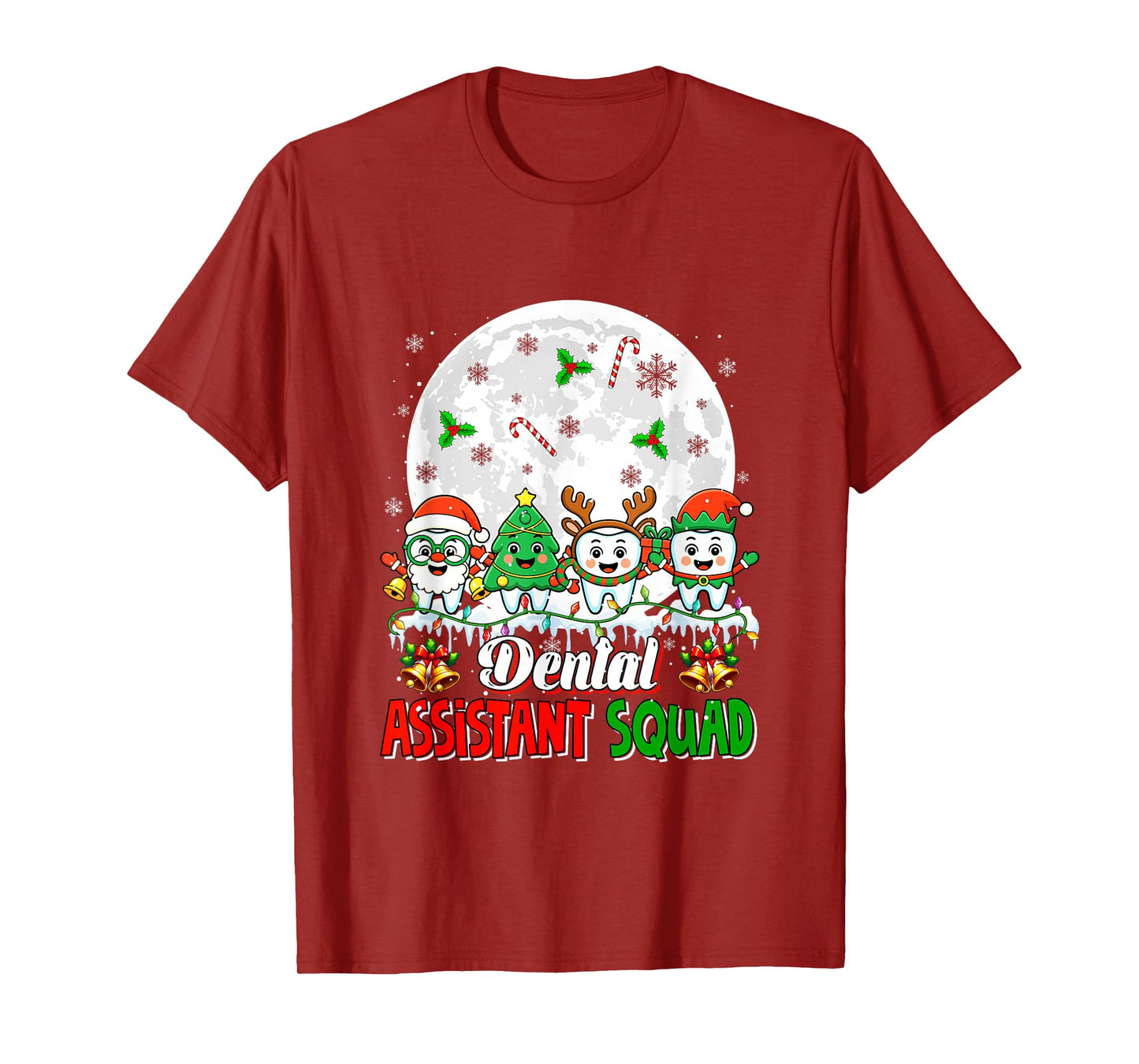 Dental Assistant Squad Santa Xmas Tree Teeth Dentist T-Shirt